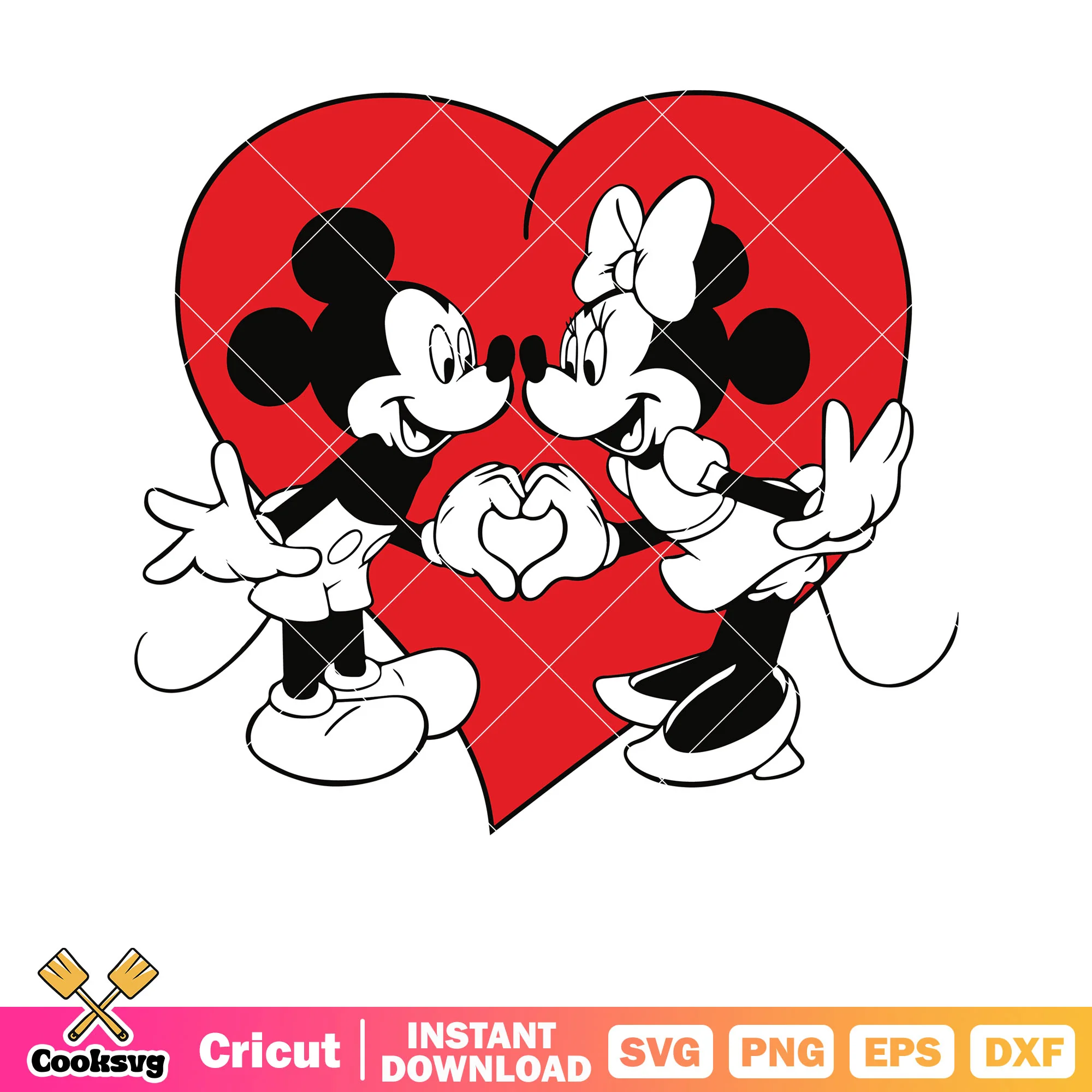 Huge red heart valentine mickey svg, red valentine svg, mickey valentine svg