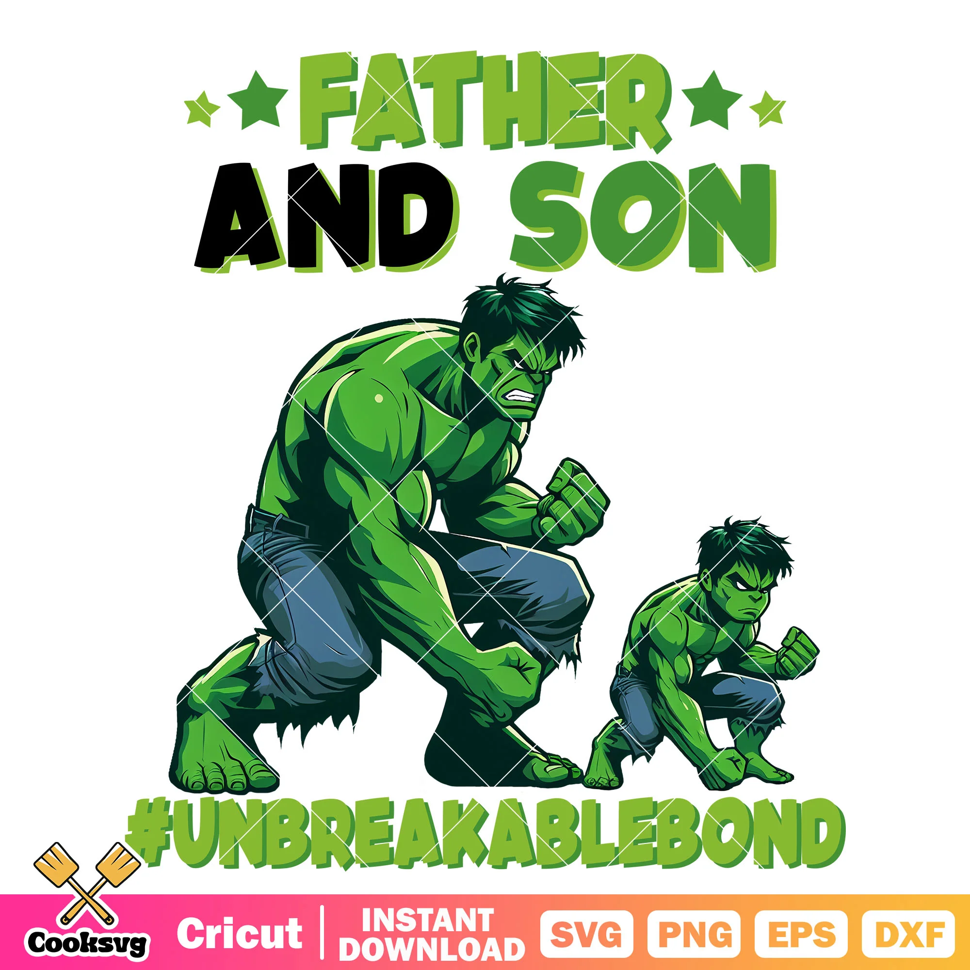 Hulk hero marvel father and his son svg, father and son svg
