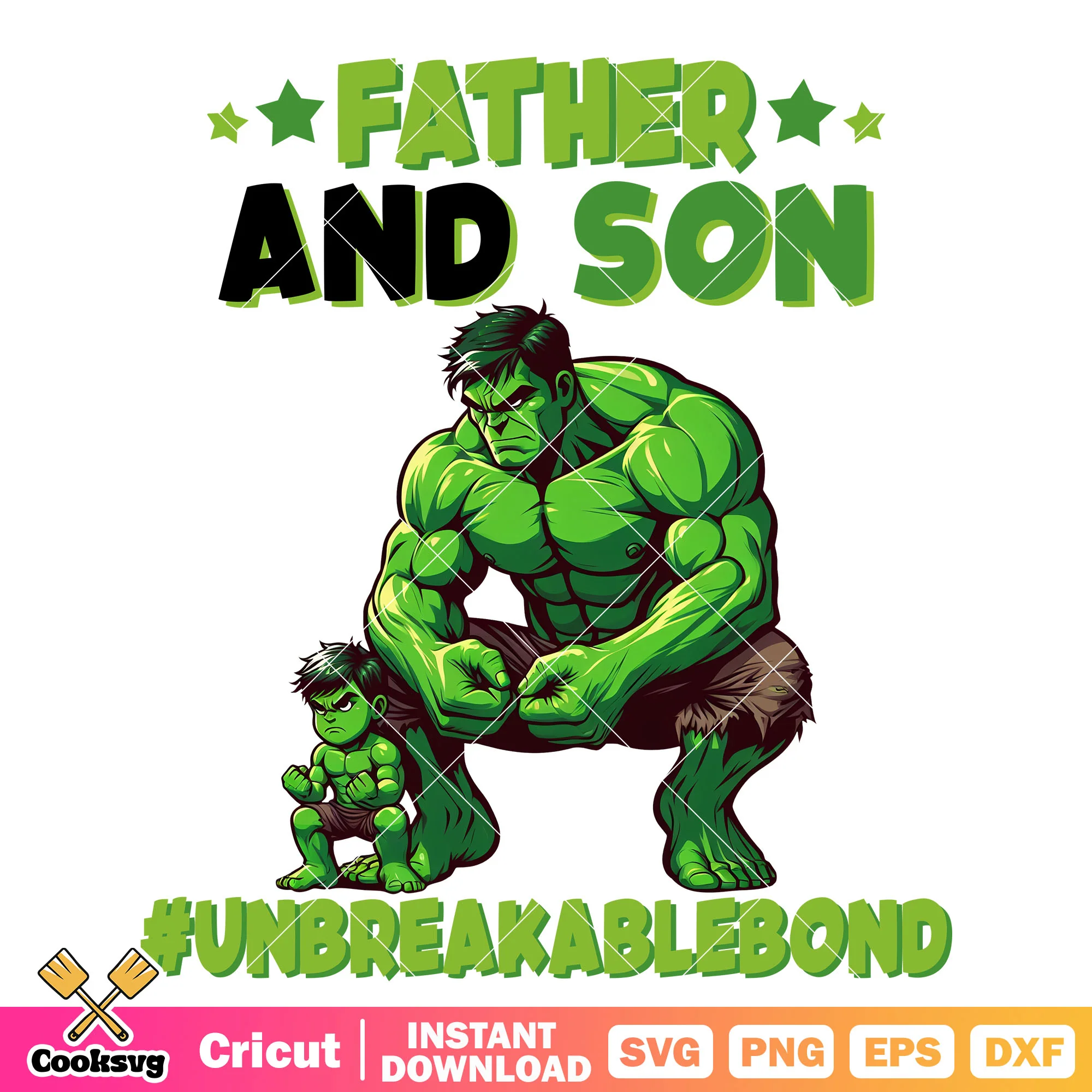 Hulk hero marvel father and son svg file, father and son svg