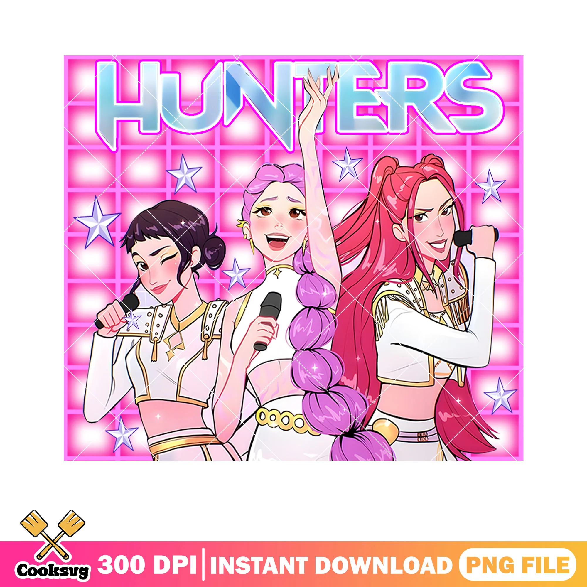 Hunters girls kpop anime png, hunter sing poster png, anime hunter png