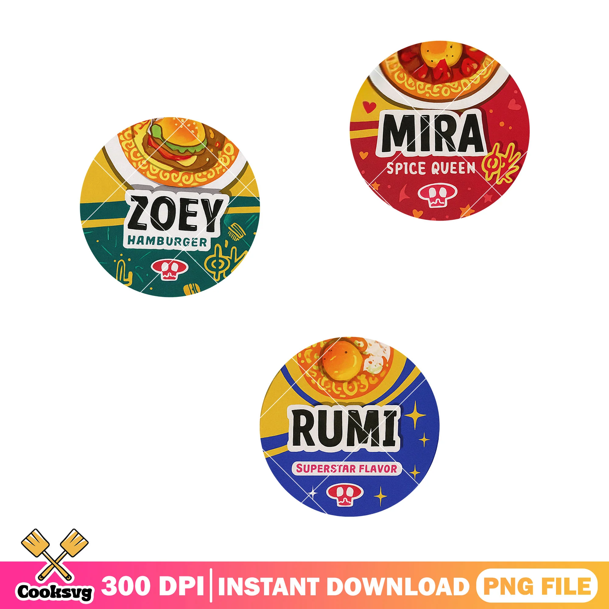 Huntrix advertise foods png, huntrix girl png, kpop netflix png