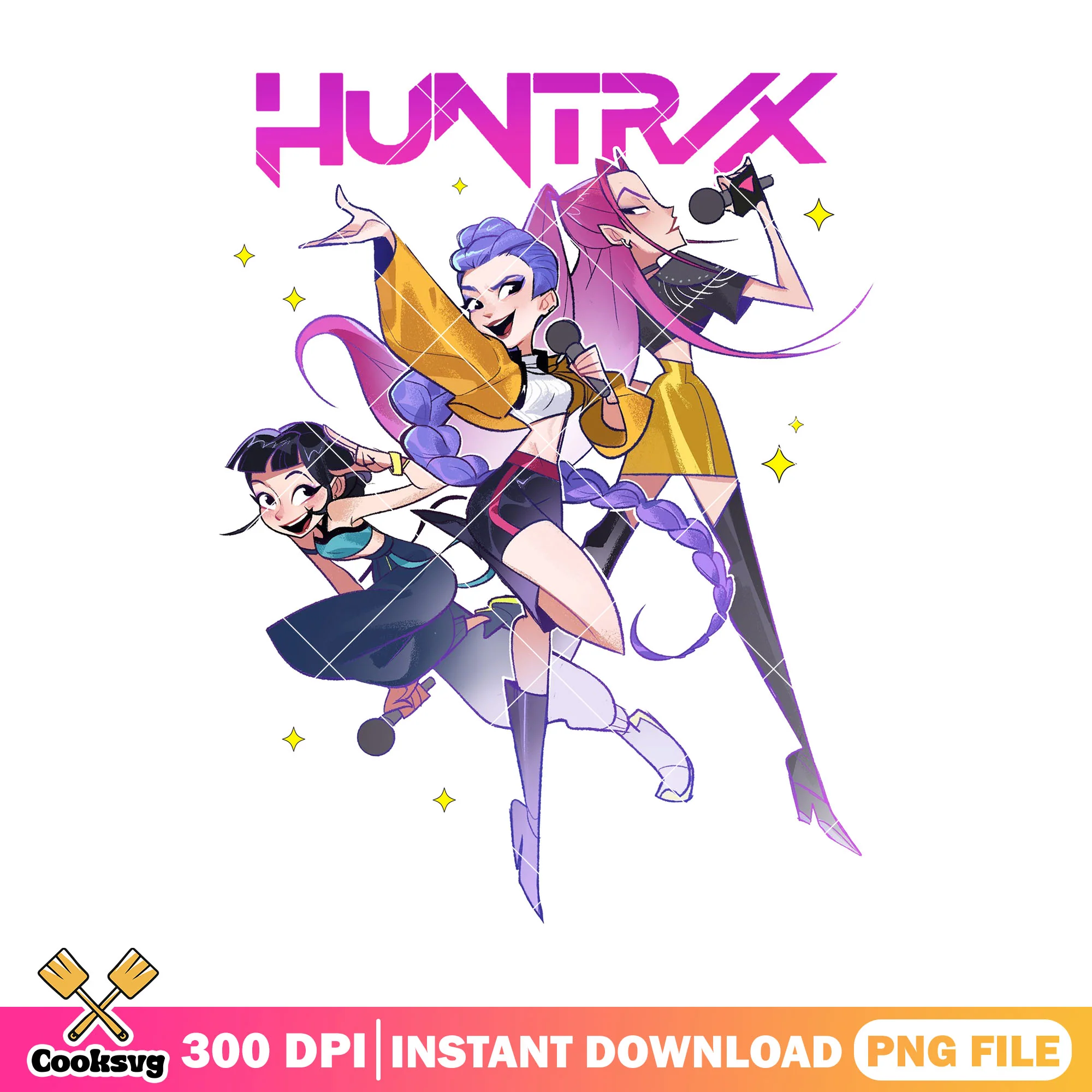 Huntrix band perform png, huntrix movie png, huntrix girl png