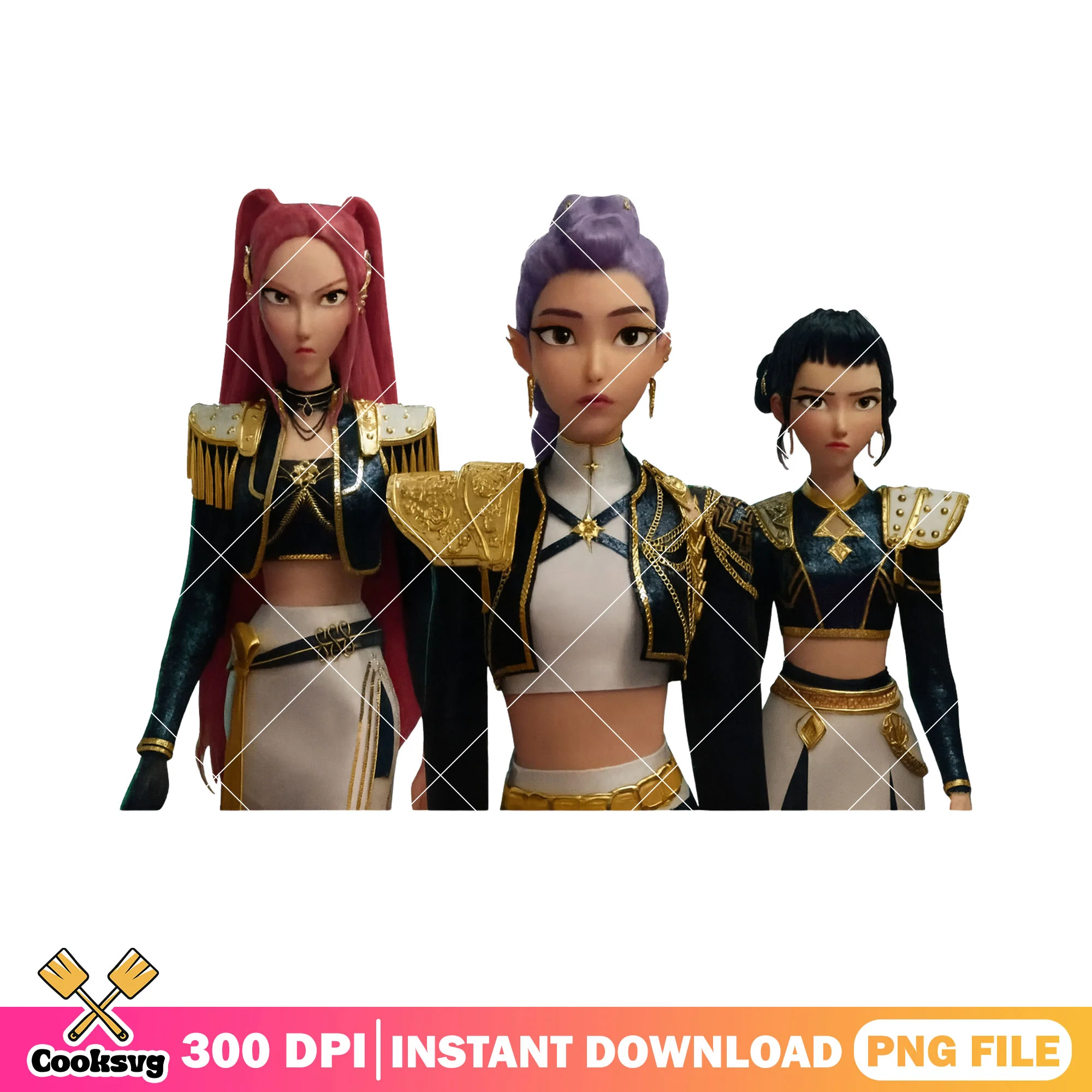 Huntrix girls slay png, mira huntrix png, kpop netflix png