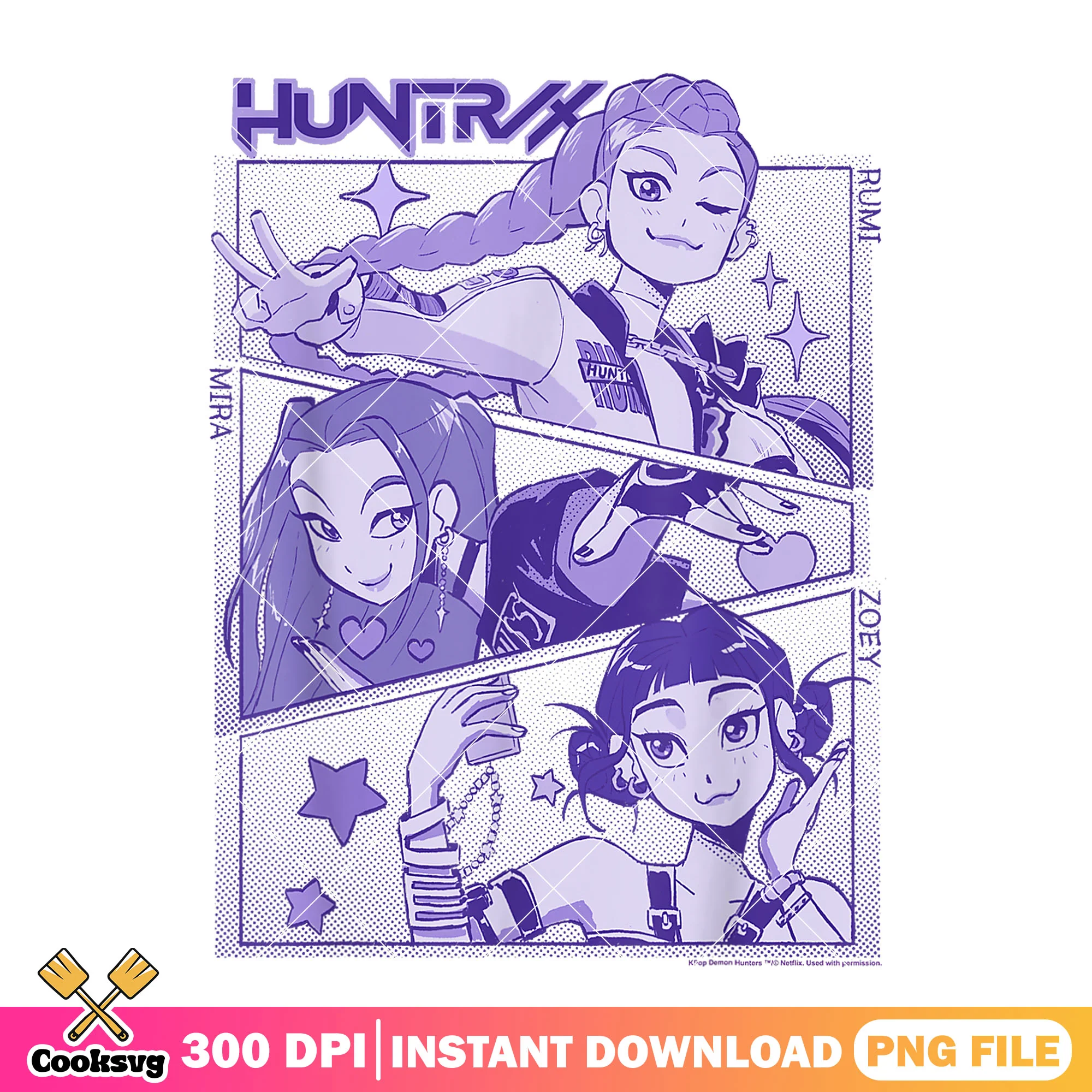 Huntrix manga panel png, kpop hunters png, huntrix girl png