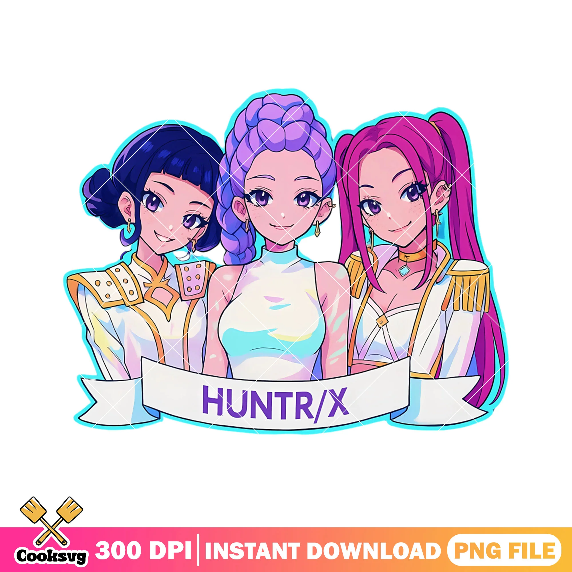 Huntrix performance costume png, huntrix kpop png, huntrix band png