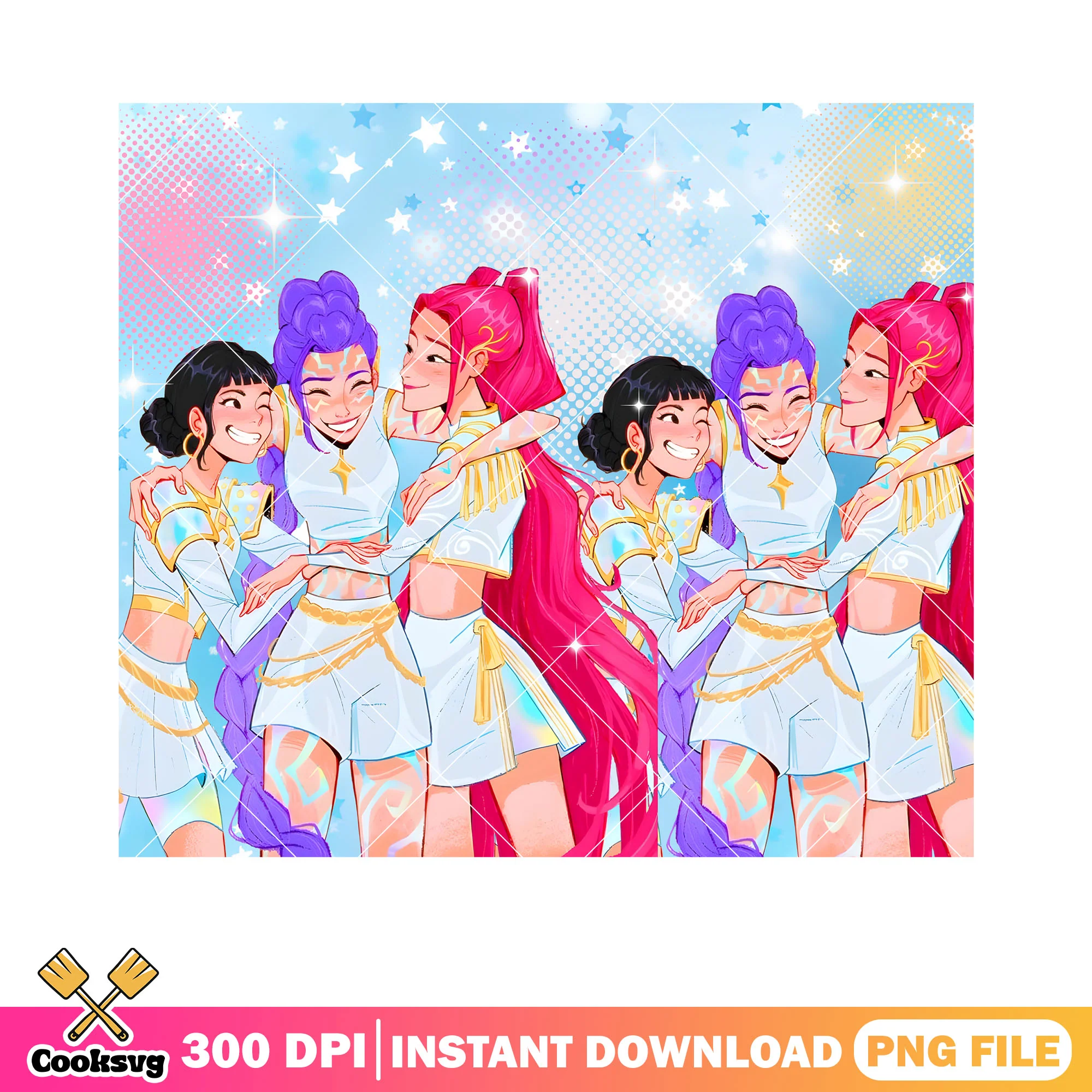 Huntrix poster anime kpop png, cute anime friend png, kpop fiends png