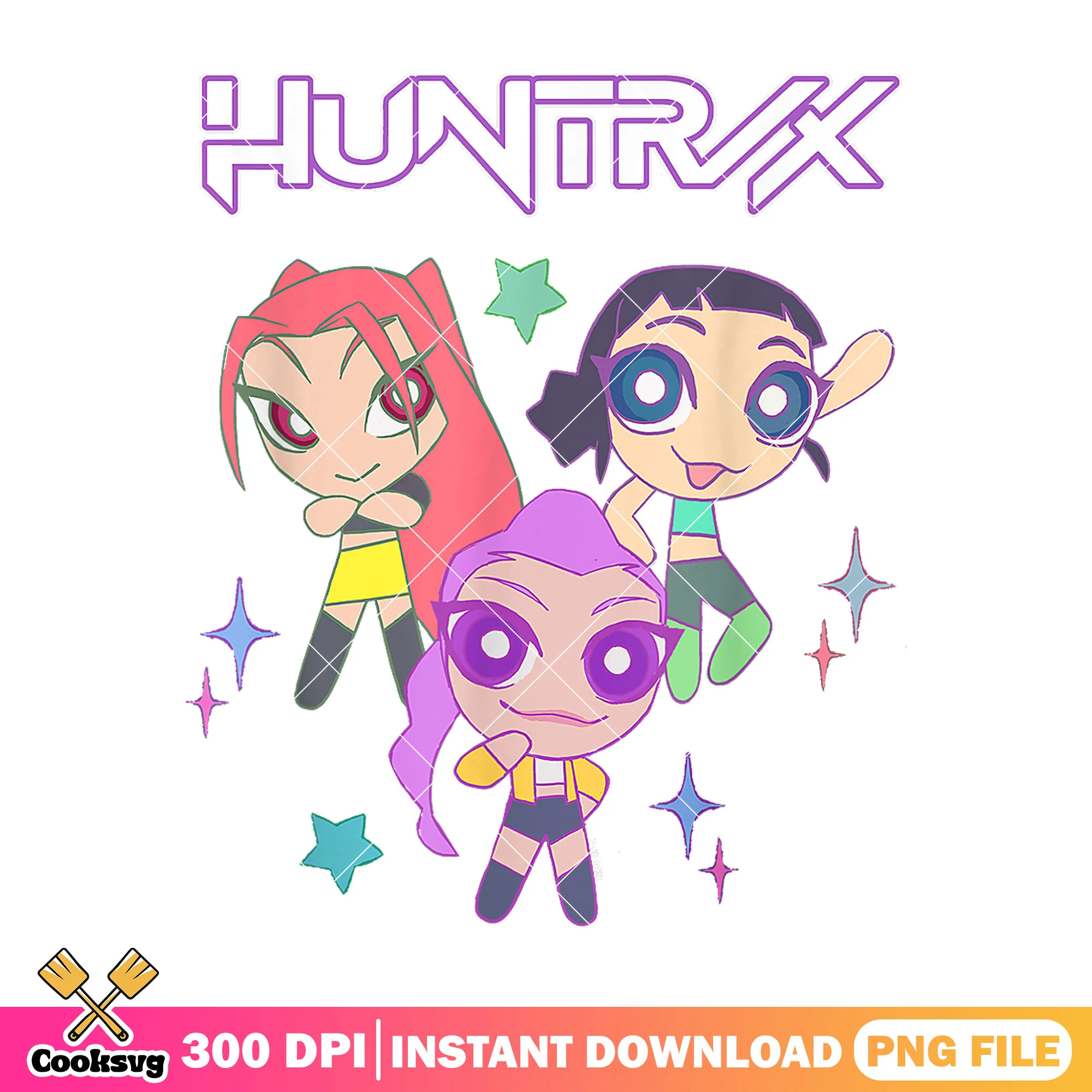 Huntrix powerpuff girls png, huntrix costume png, kpop hunter png