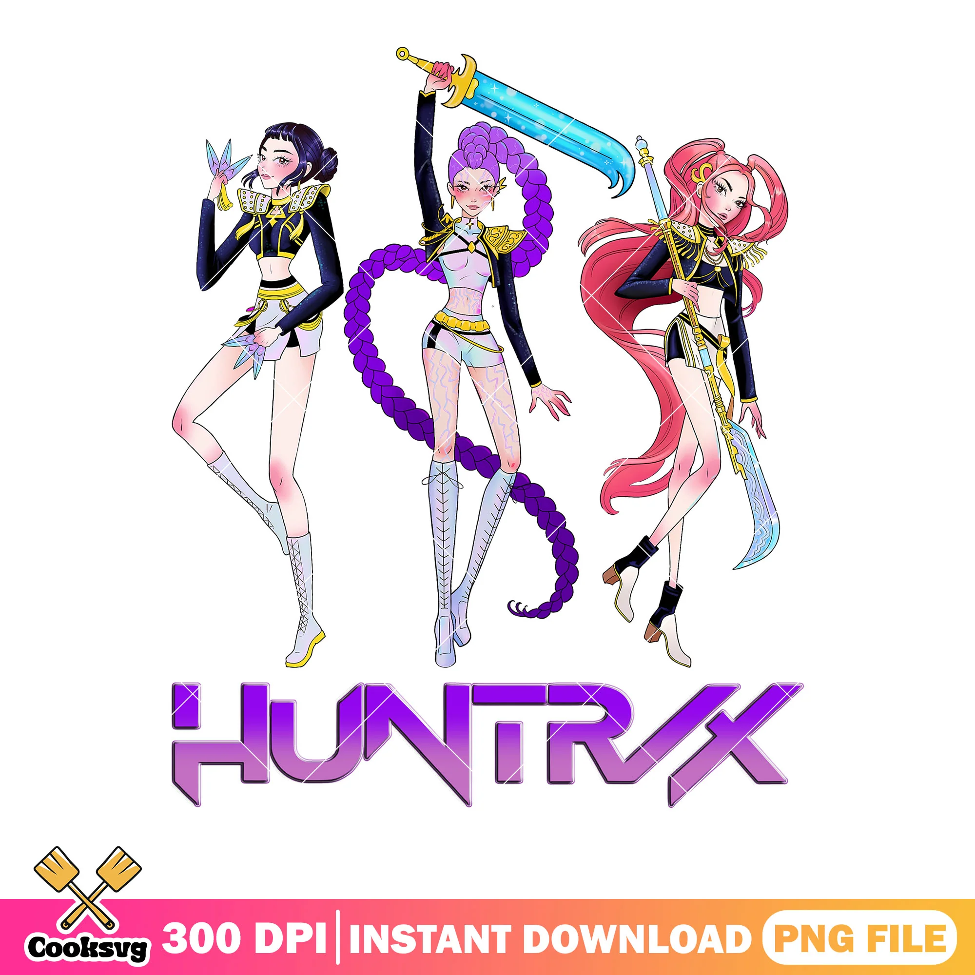 Huntrx girl kpop logo fanart png, anime girls huntrx png, pose png