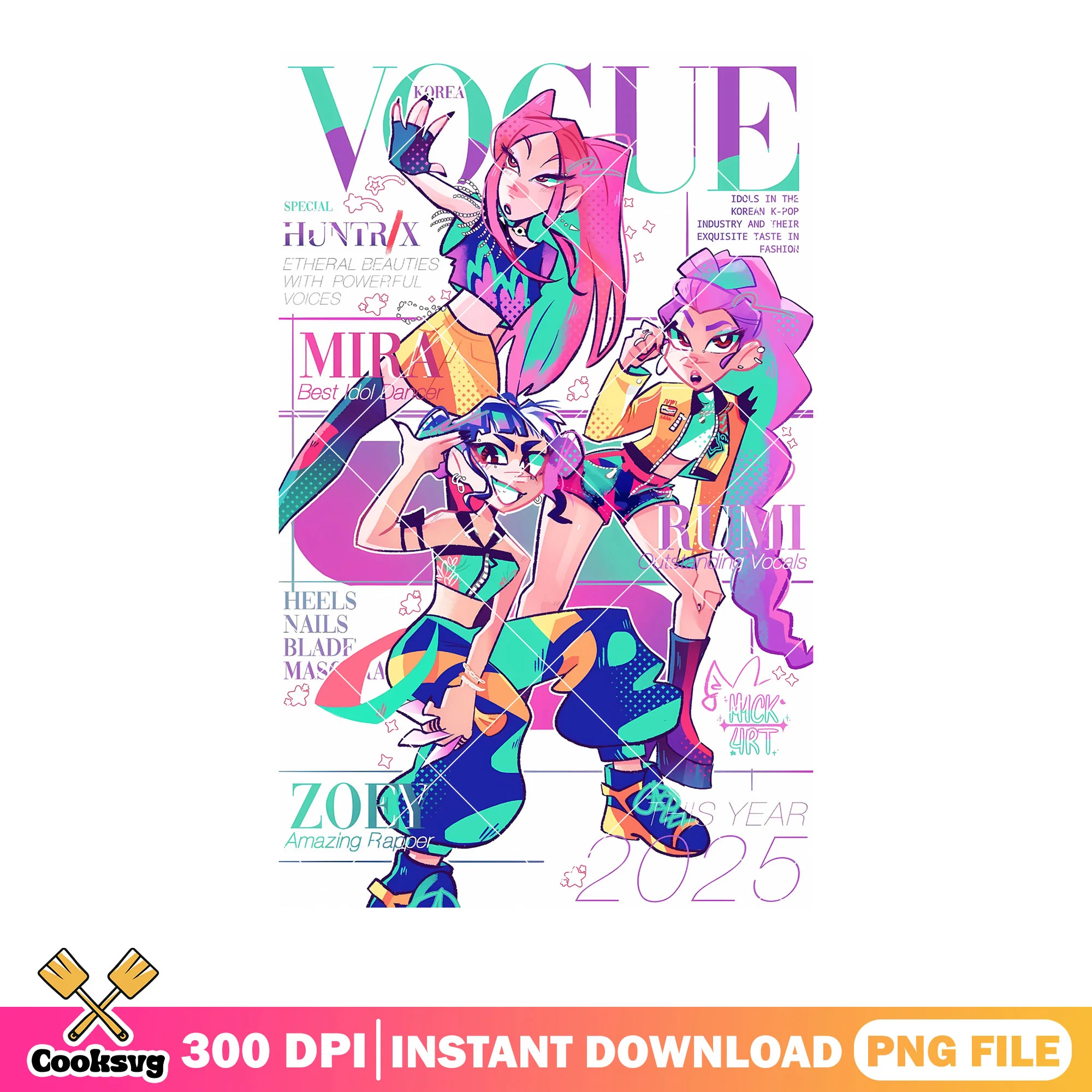 Huntrx kpop idols poster png, golden huntrx png, poster anmie png