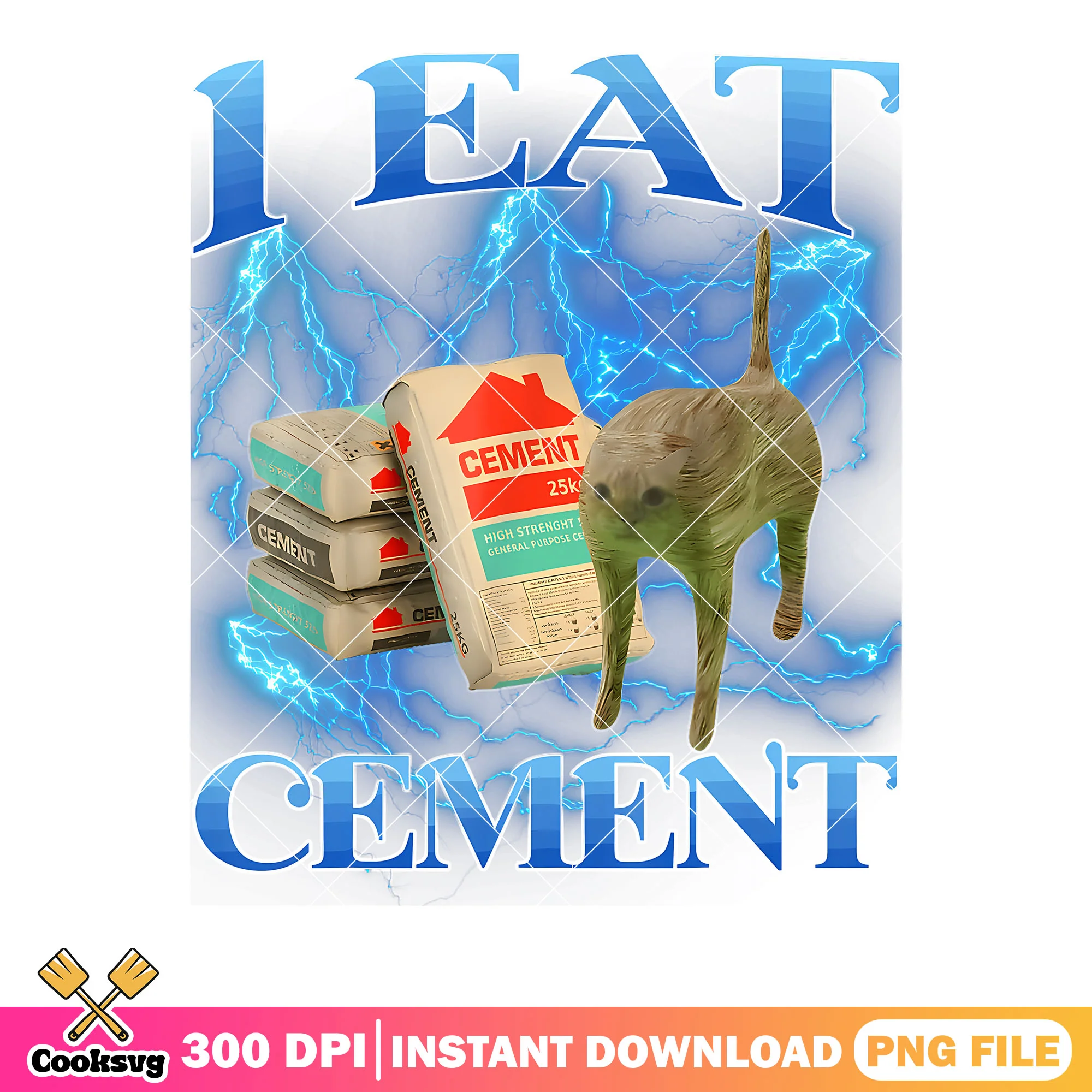 I cat Eat cement lightning png, funny memes png, funny cat png
