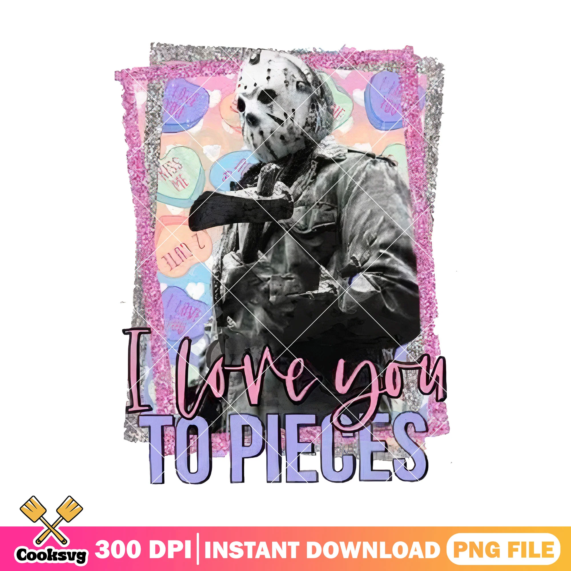 I love you to piece jason voorhees png, horror film grudge png