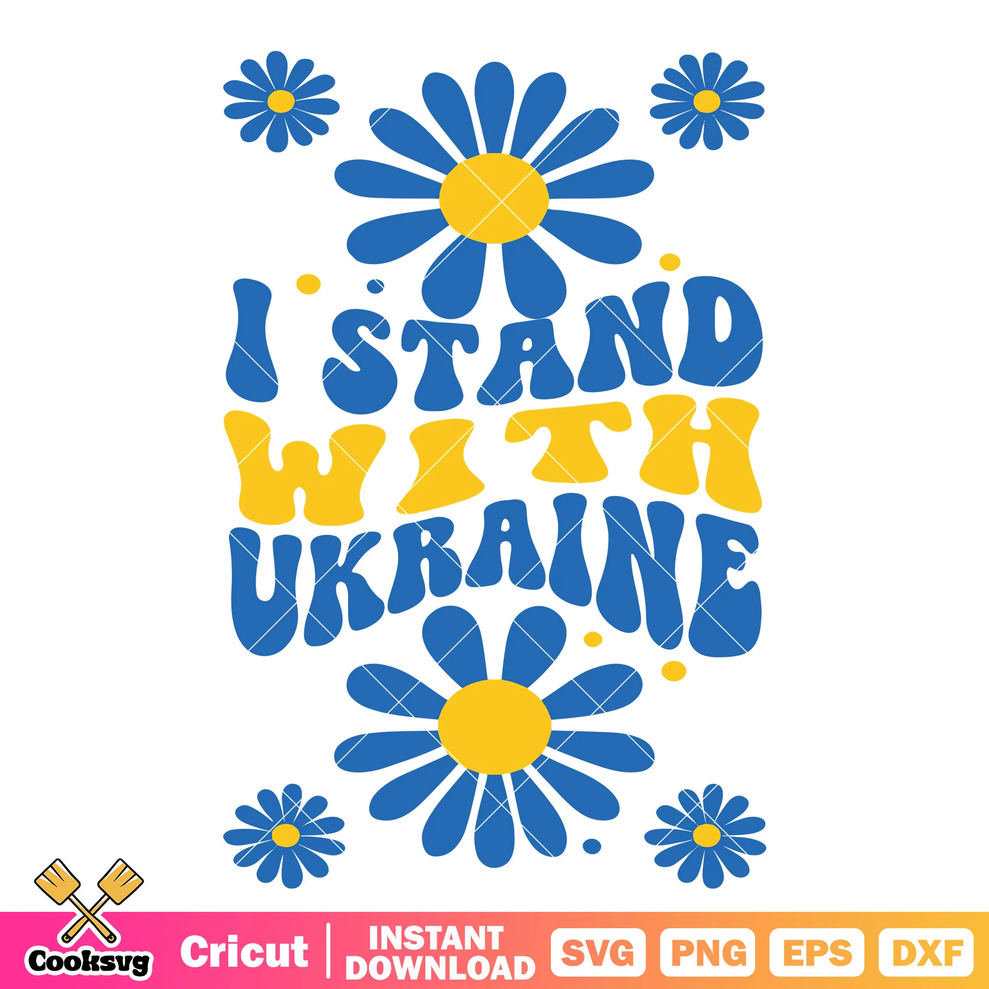 I stand with ukraine flower svg, i stand with ukraine svg