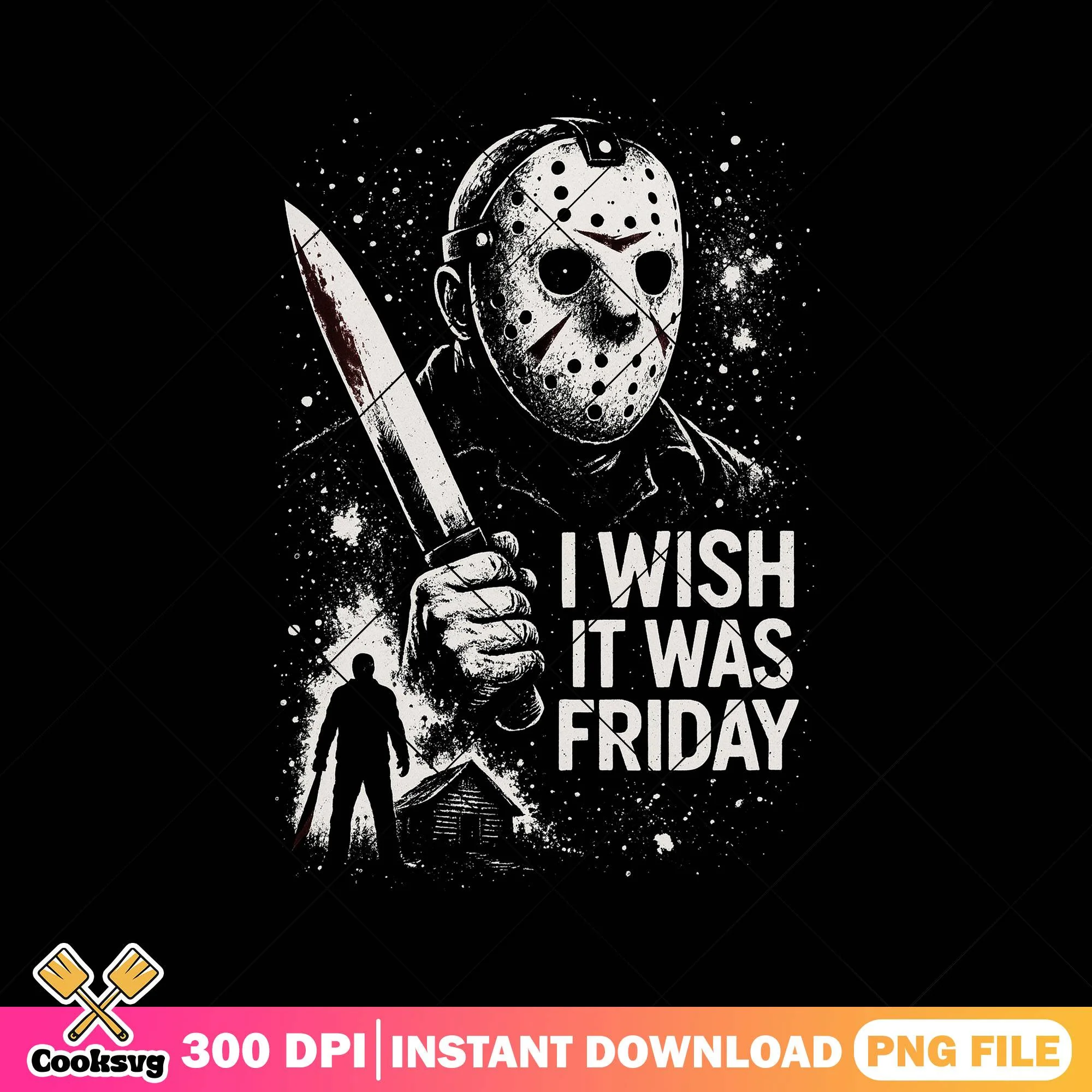 I wish it was friday design png, jason horror png, this is halloween png