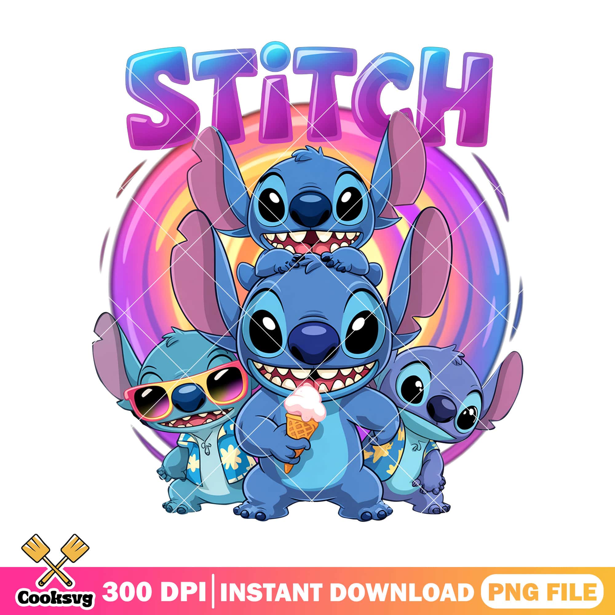 Ice cream stitch vibes png, stitch hawaii png, ice cream stitch png