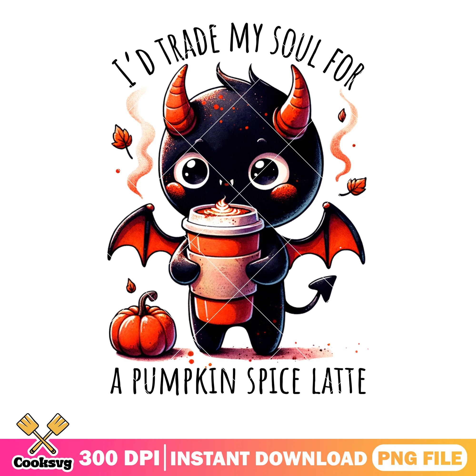 Id trade my soul for a pumpkin spice latte png, satan baby png