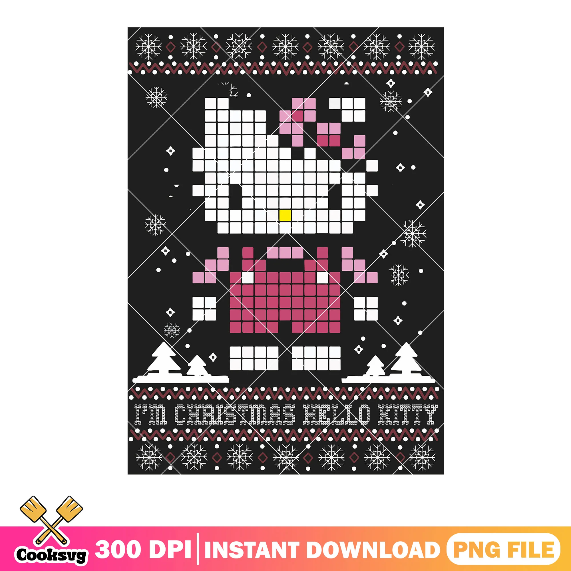 Im christmas hello kitty png, hello kitty png, christmas poster png