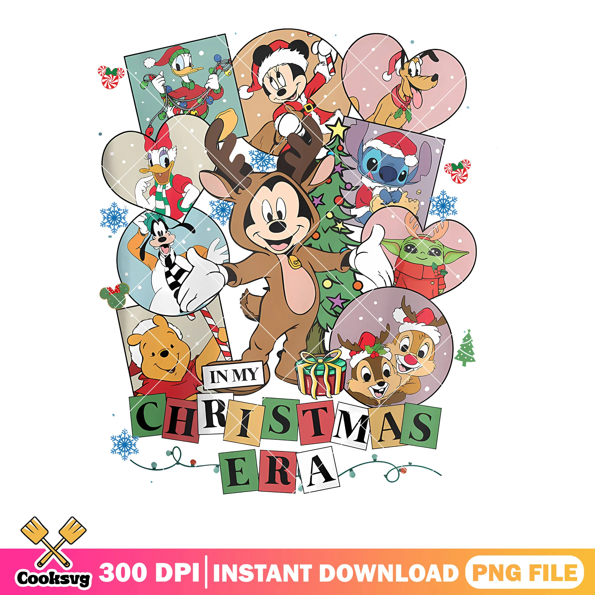 In my christmas era png, disney movies png, disney christmas png