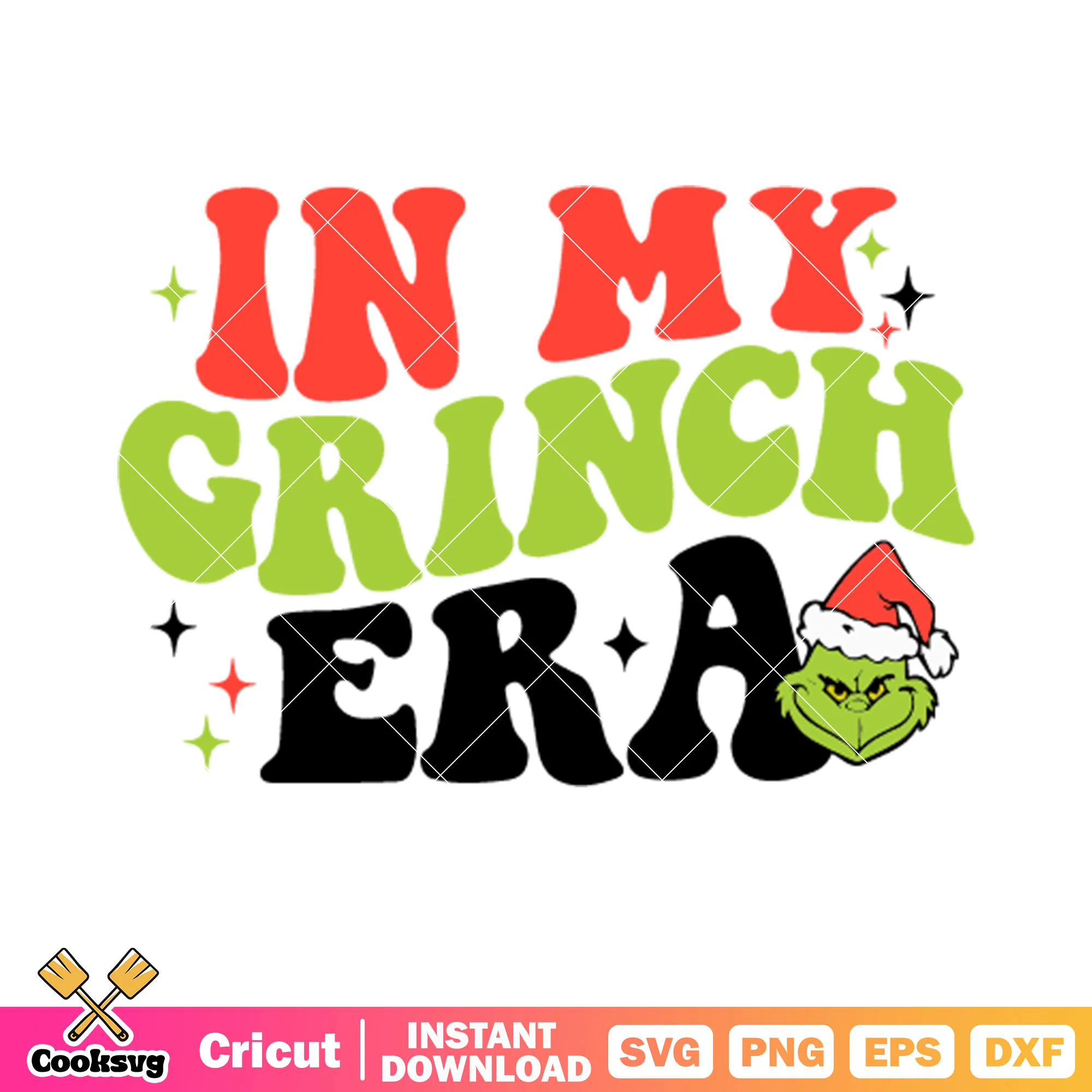 In my grinch era svg, starry night svg, santa claus hat svg