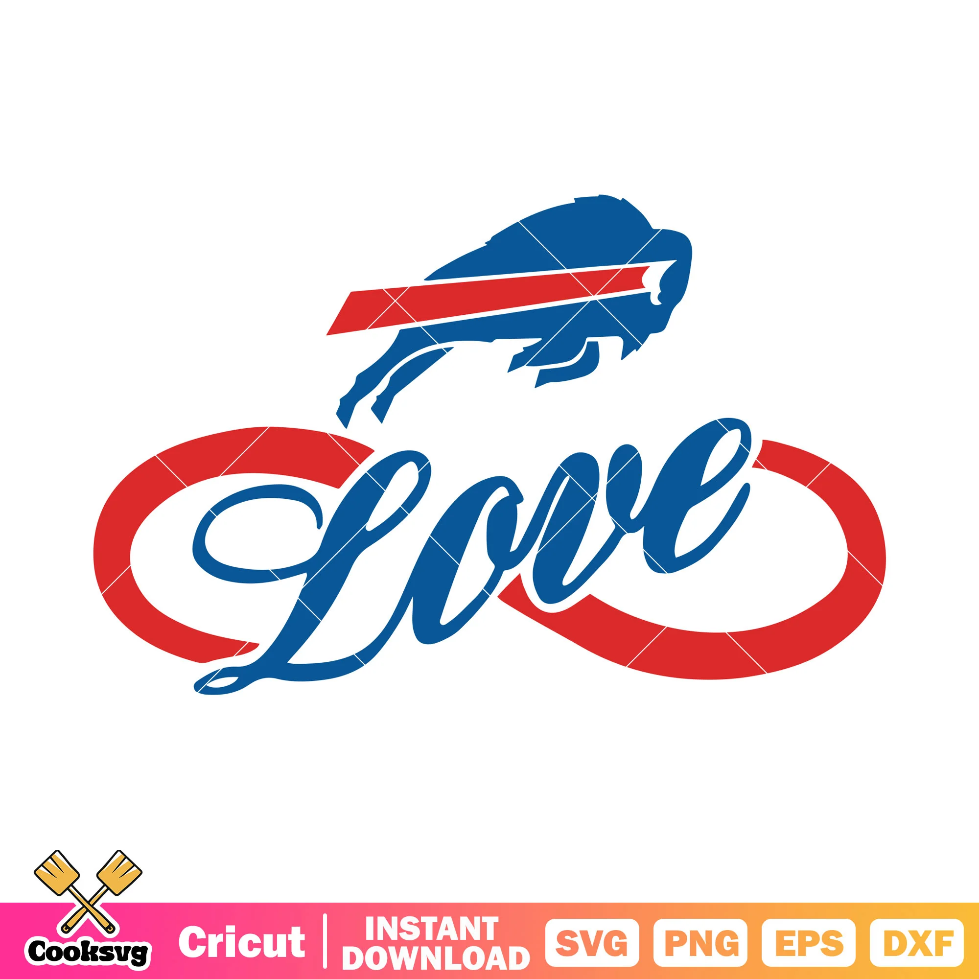 Infinity love for the bills svg, buffalo bills svg, nfl logo svg