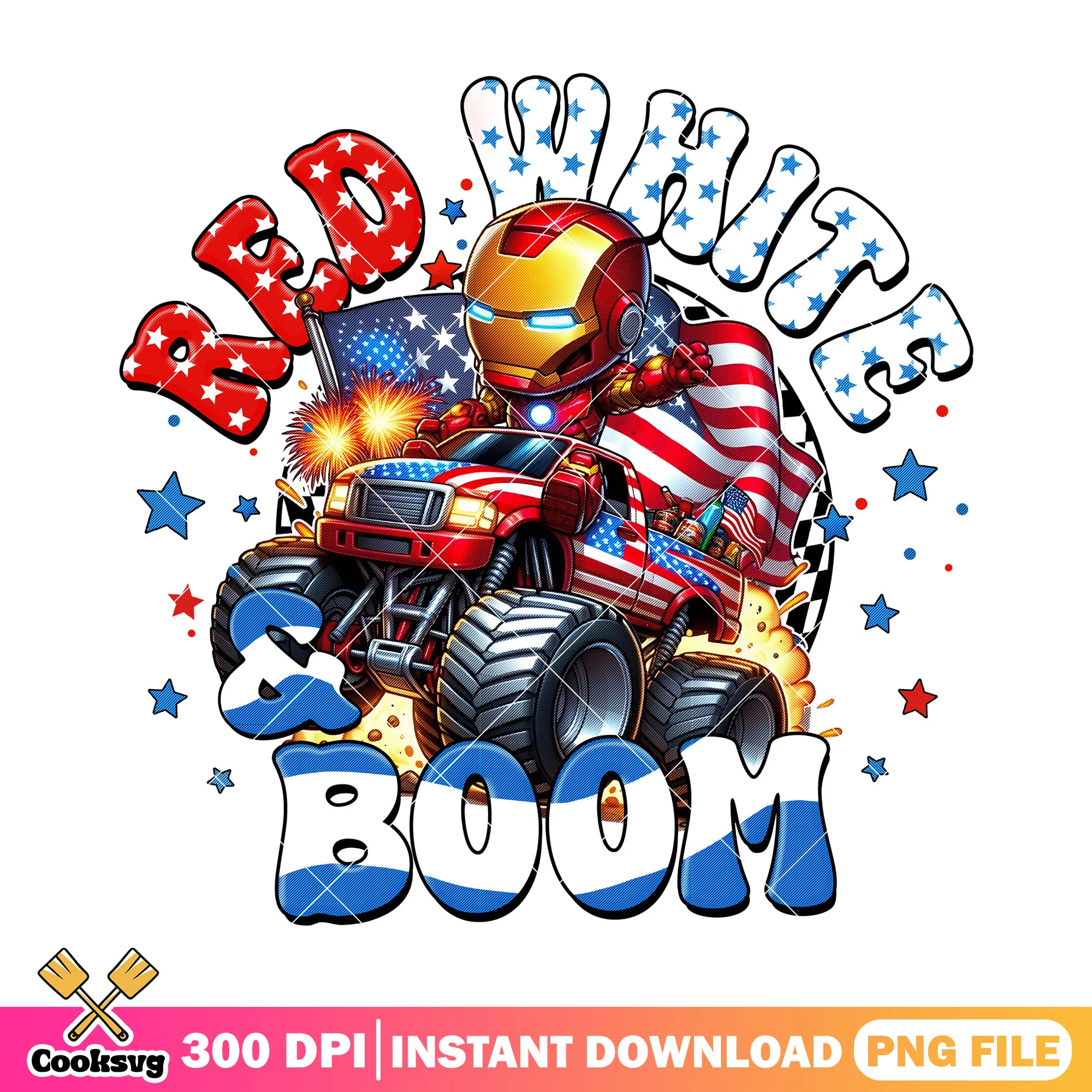 Iron man red white boom png, america red white png, cute iron man png