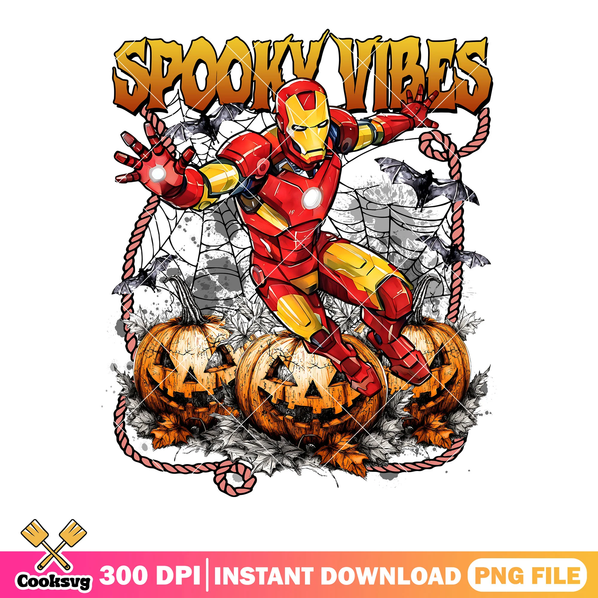 Iron man spooky png, halloween vibes png, marvel halloween png