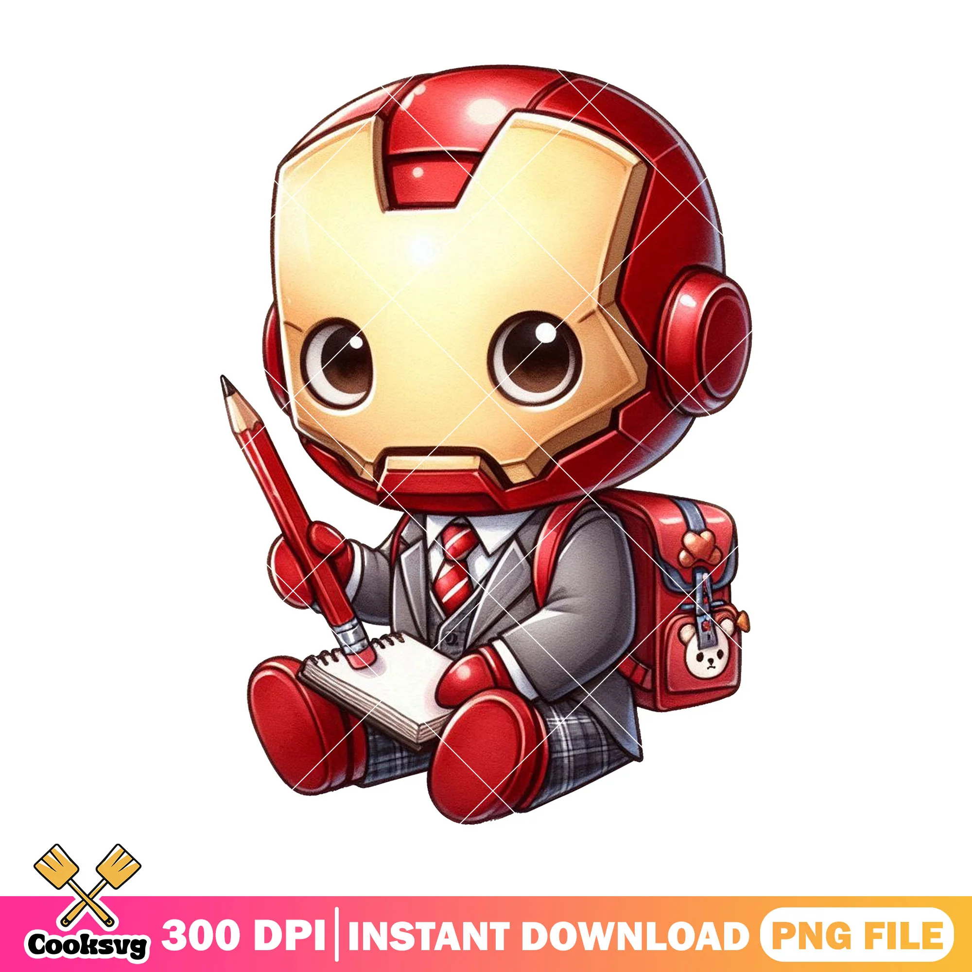 Iron man writting png, iron man cute png, back to school idea png