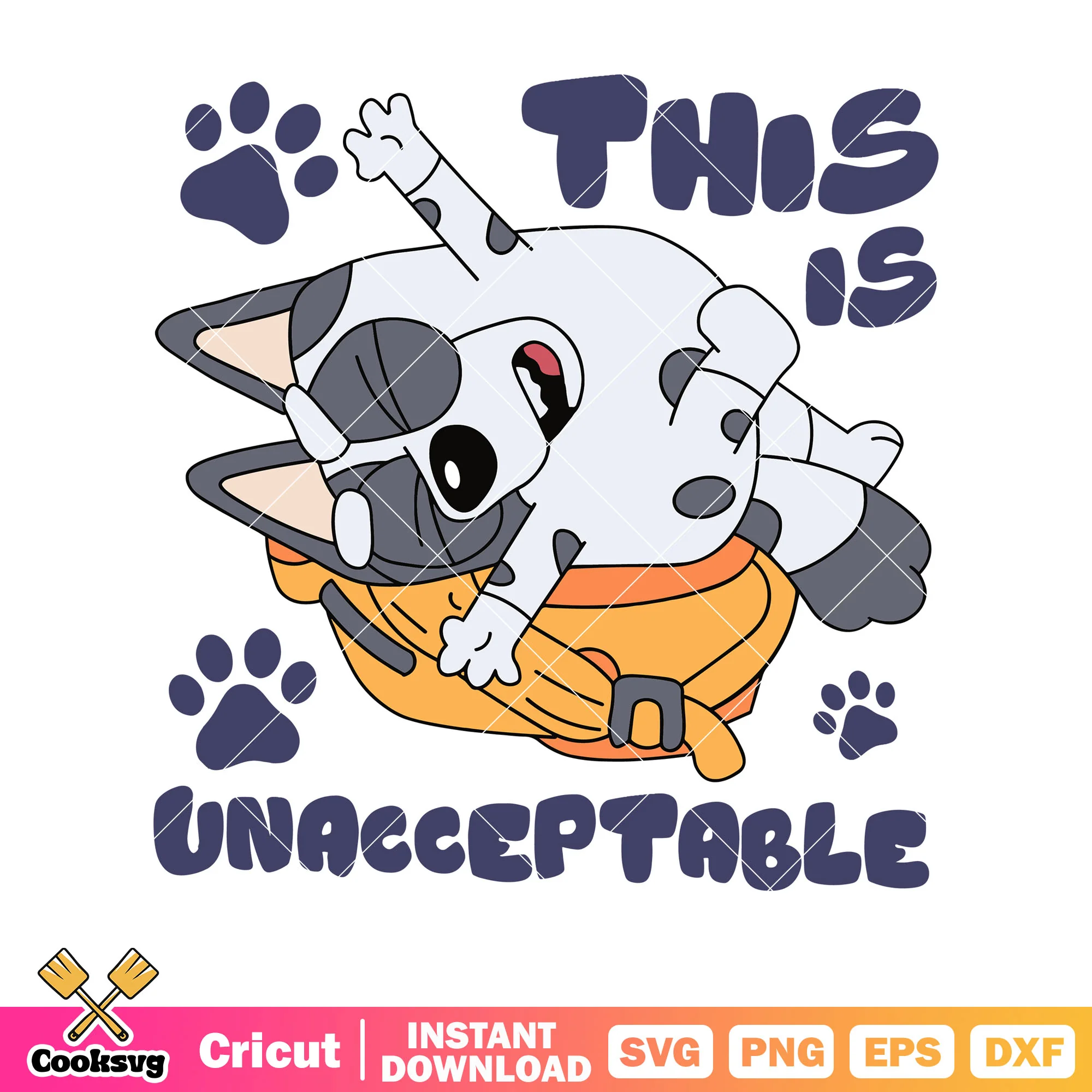 Is the unacceptable muffin svg, bluey backpack svg, bluey friends svg