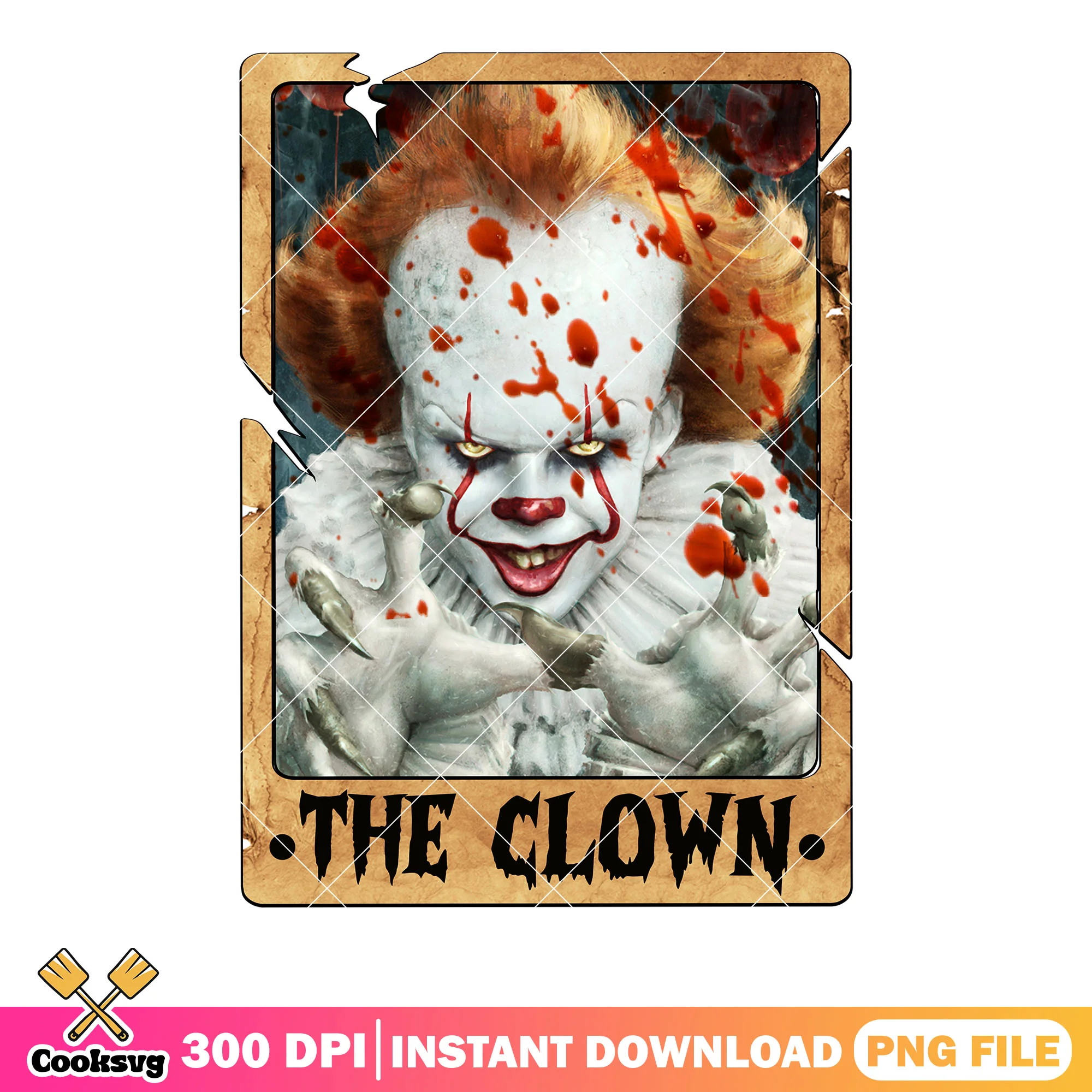 IT the honor movie png, creepy clown png, scary halloween png