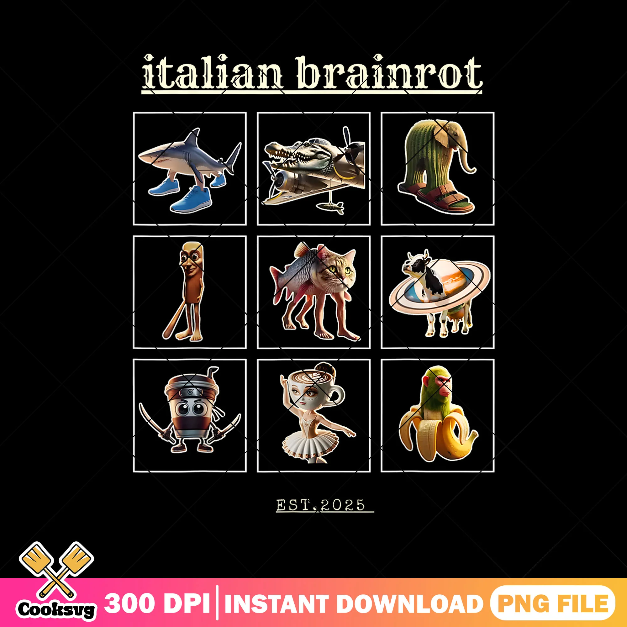 Italian brainrot famous character png, italian brainrot png