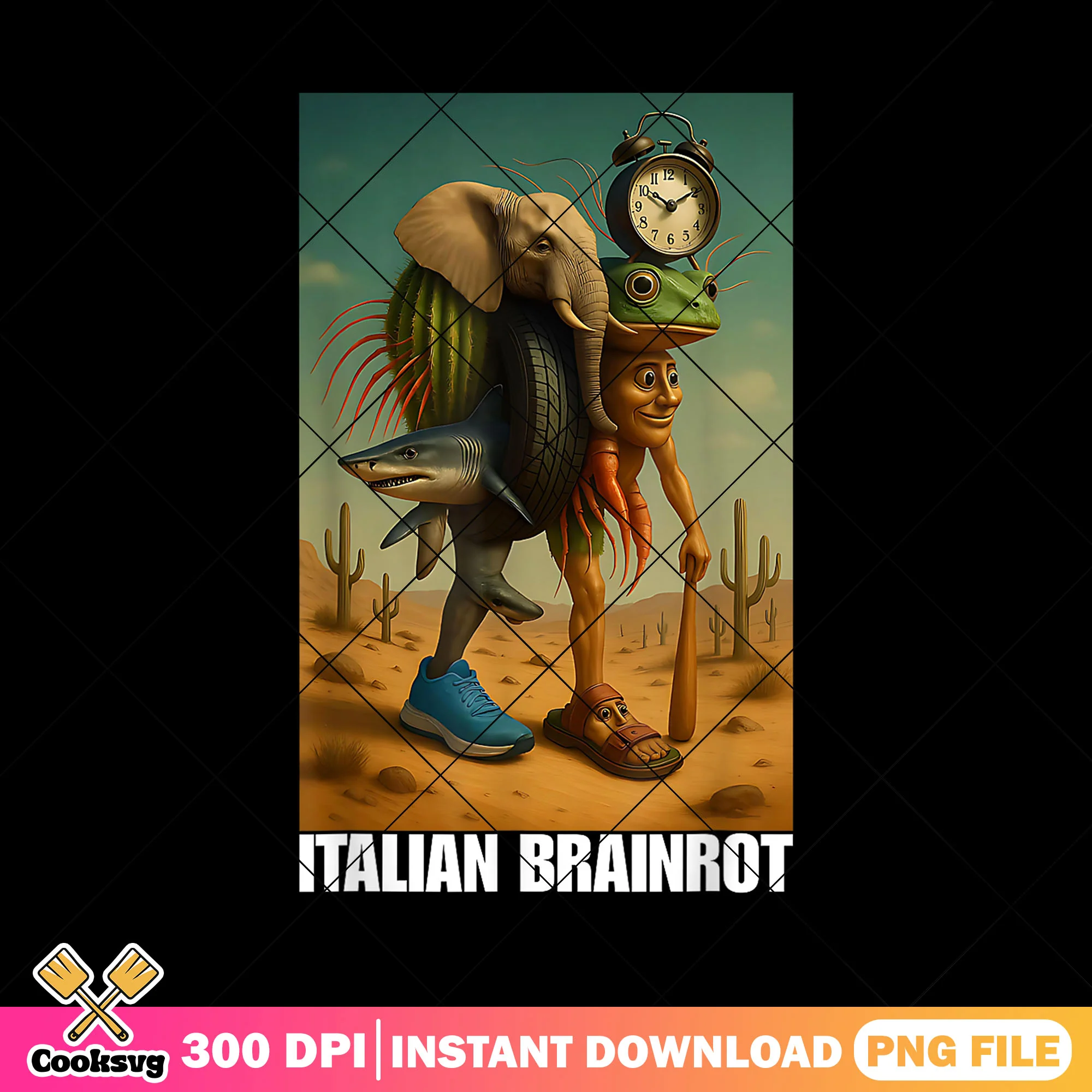 Italian Brainrot Final Boss png, funny trending png, trending meme png