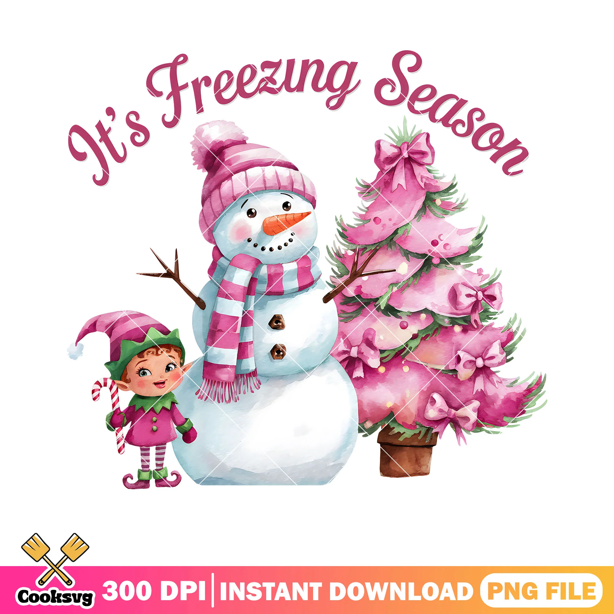 Its freezing season png, christmas snowman png, christmas vibes png