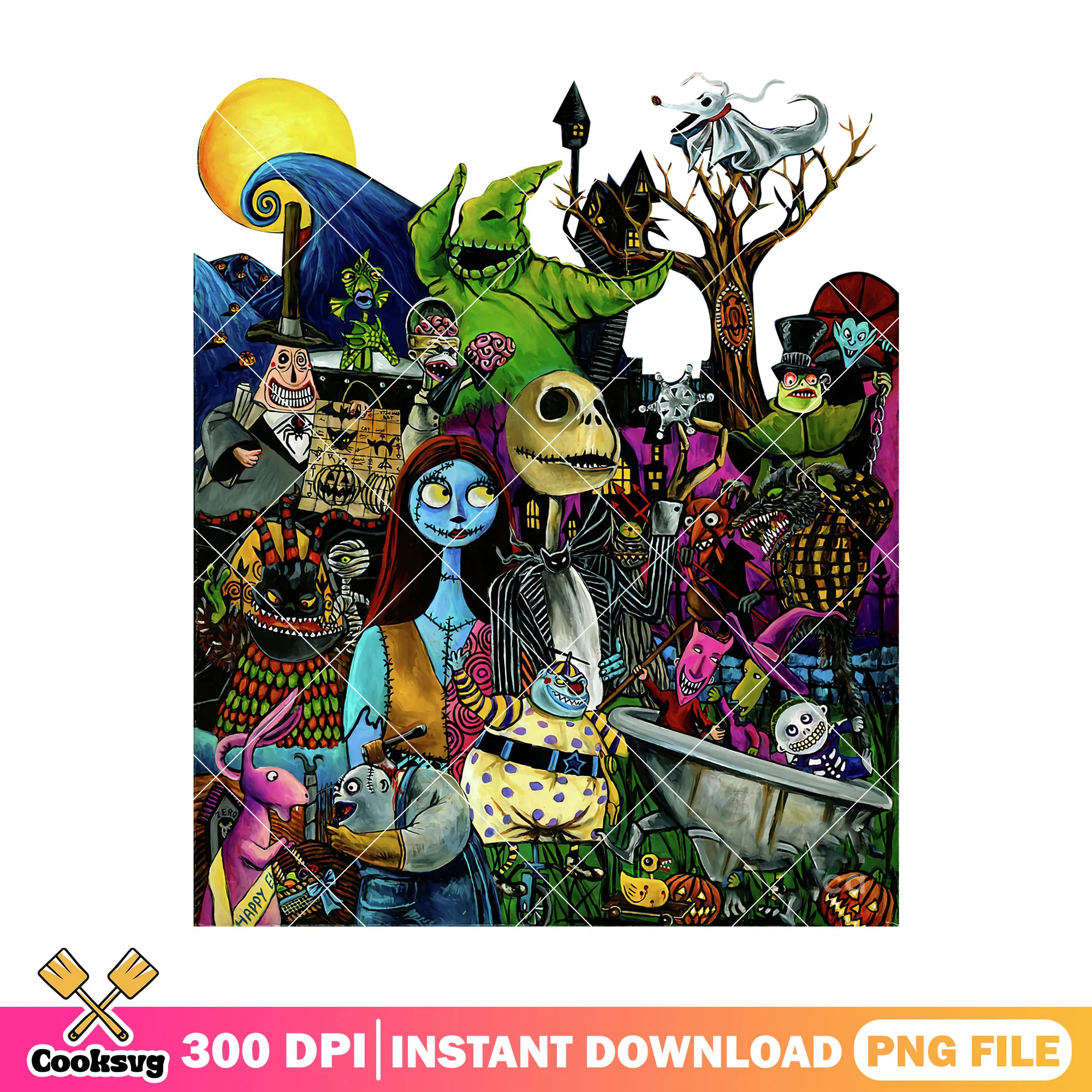 Jack and family design png, this is halloween png, disney friend png