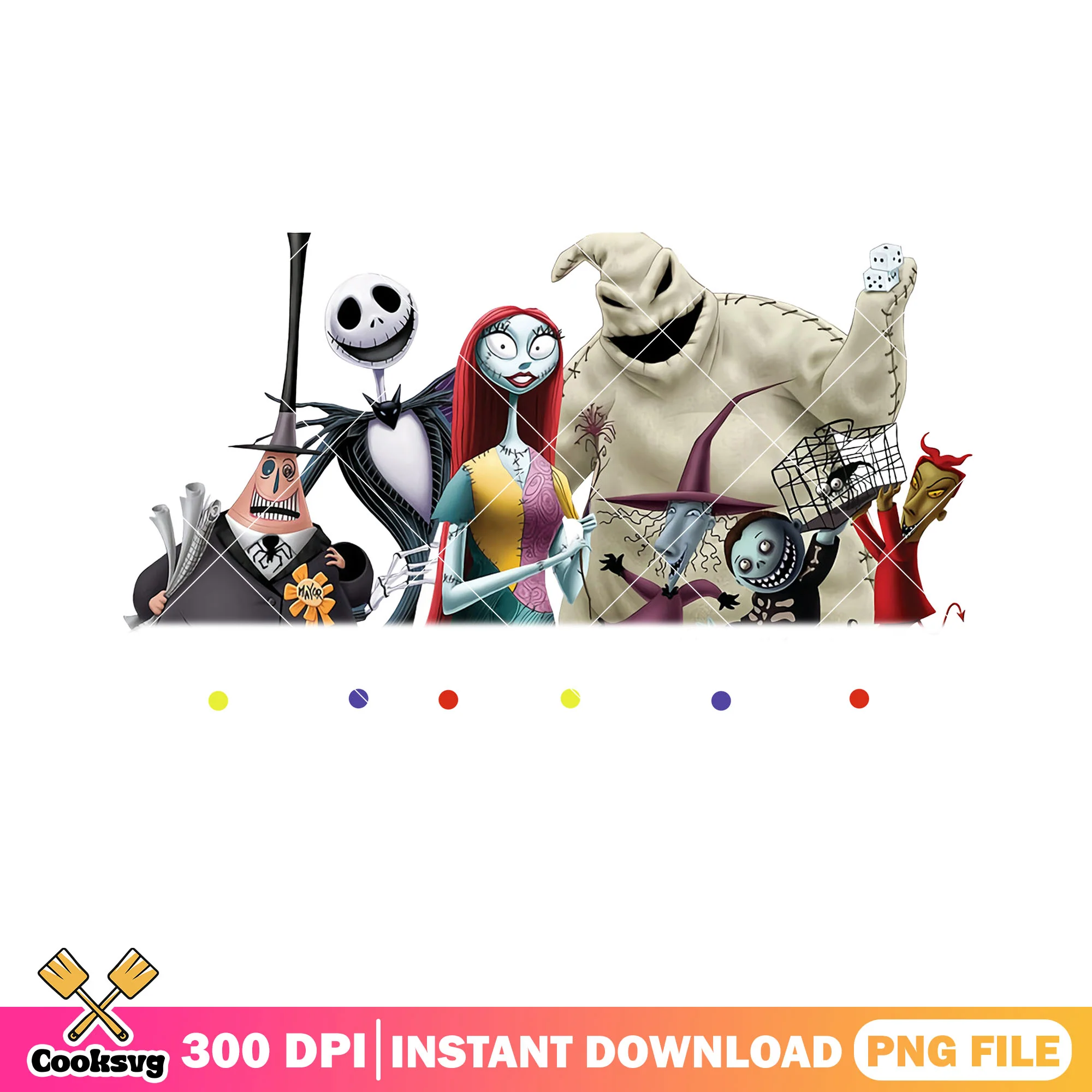 Jack skellington and horror friends design png, nightmare before christmas png