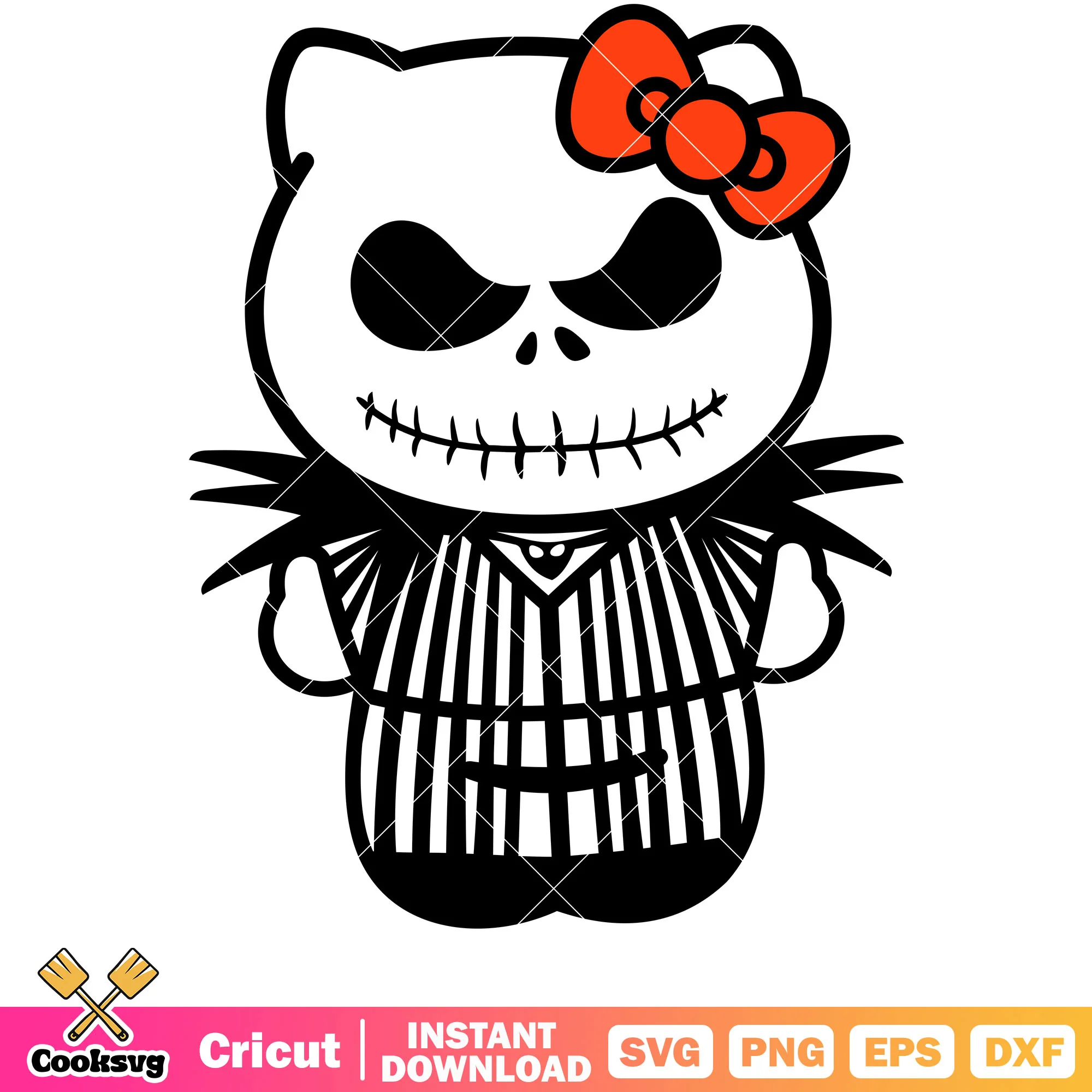 Jack skellington hello kitty svg, halloween hello kitty svg