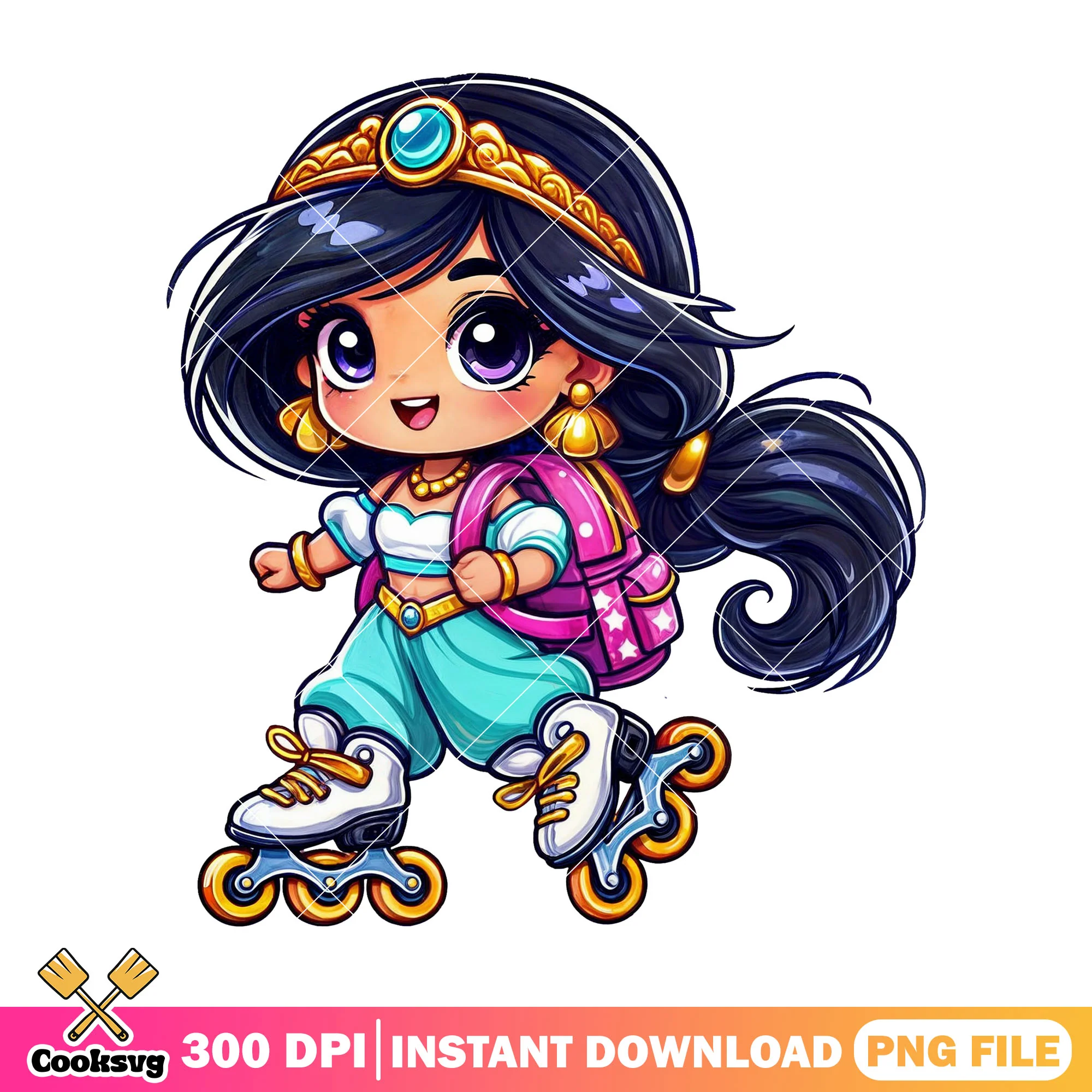 Jasmine princess design png, back to school day png, disney world png