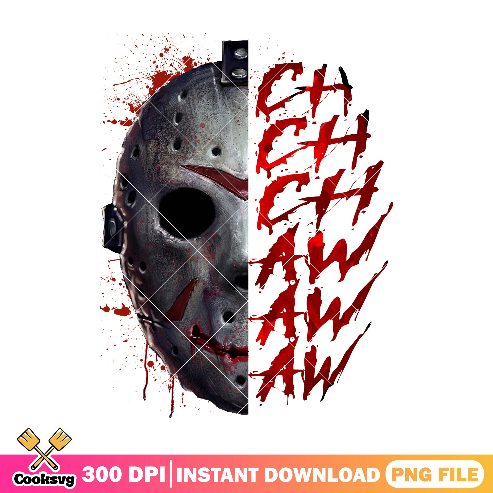 Jason voorhees bloody png, horror movie png, halloween decor png