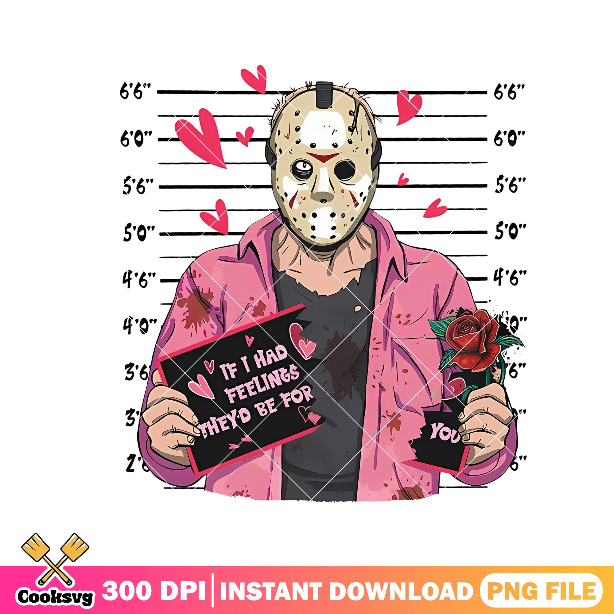 Jason voorhees criminal valentine png, pink valentine png