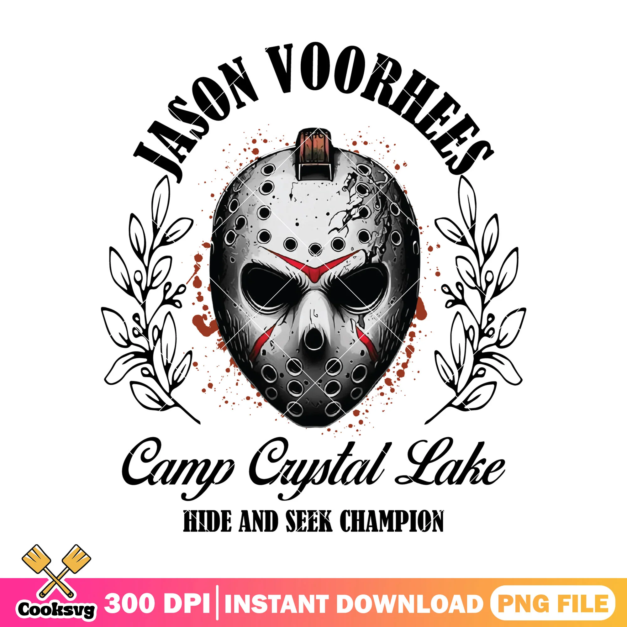 Jason Voorhees design png, horror png, halloween decorations png