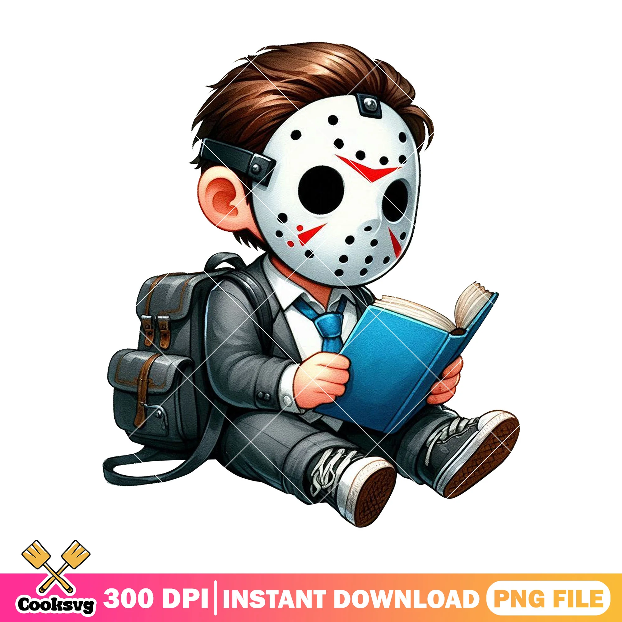 Jason voorhees reading png, jason voorhees png, back to school png