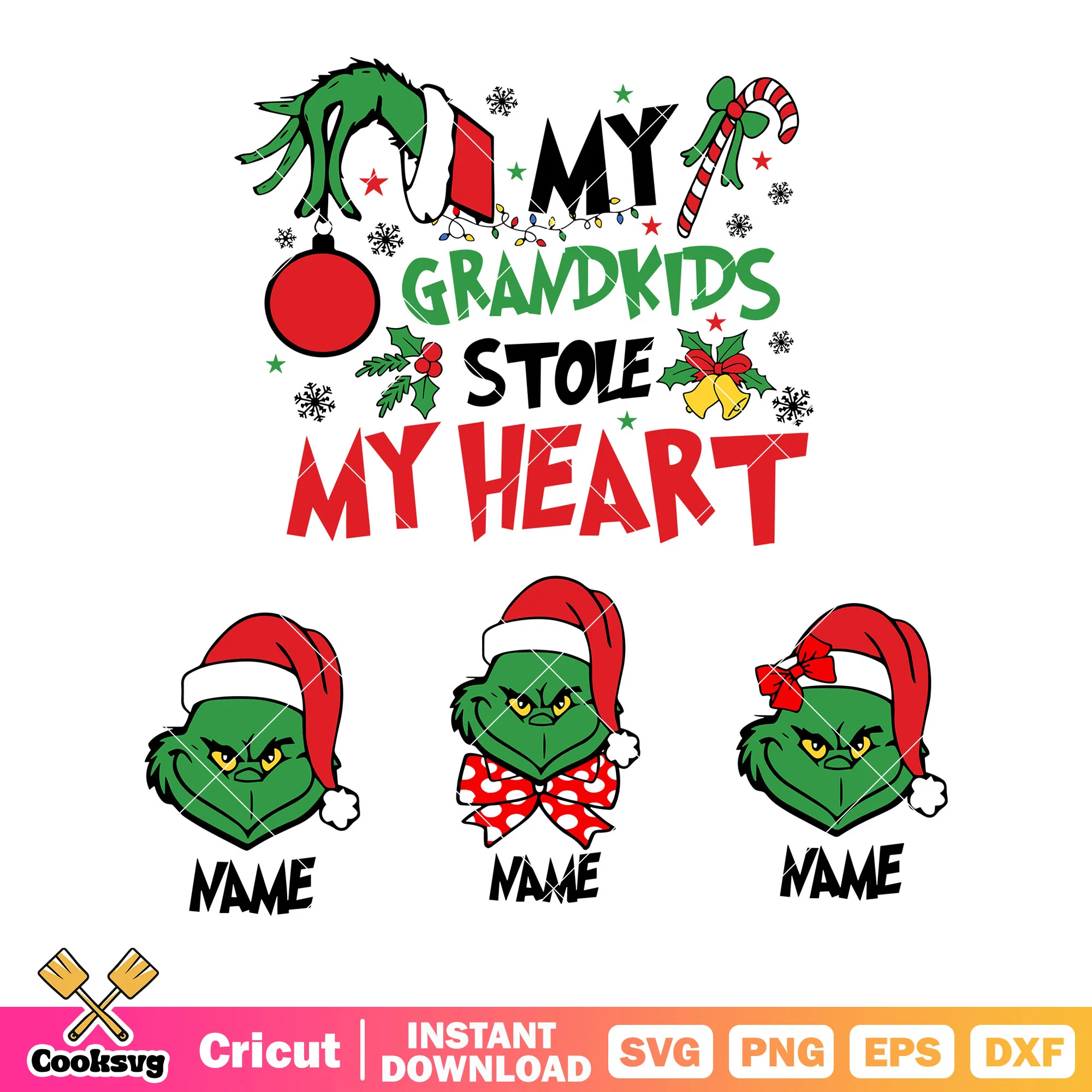 Jingle bell candy cane svg, santa claus hat svg, snowflake svg