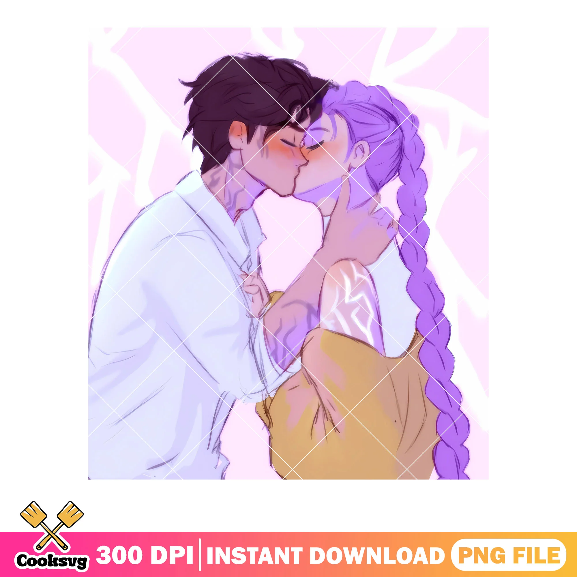 Jinu kiss rumi png, art jinu kiss rumi png, anime logo png
