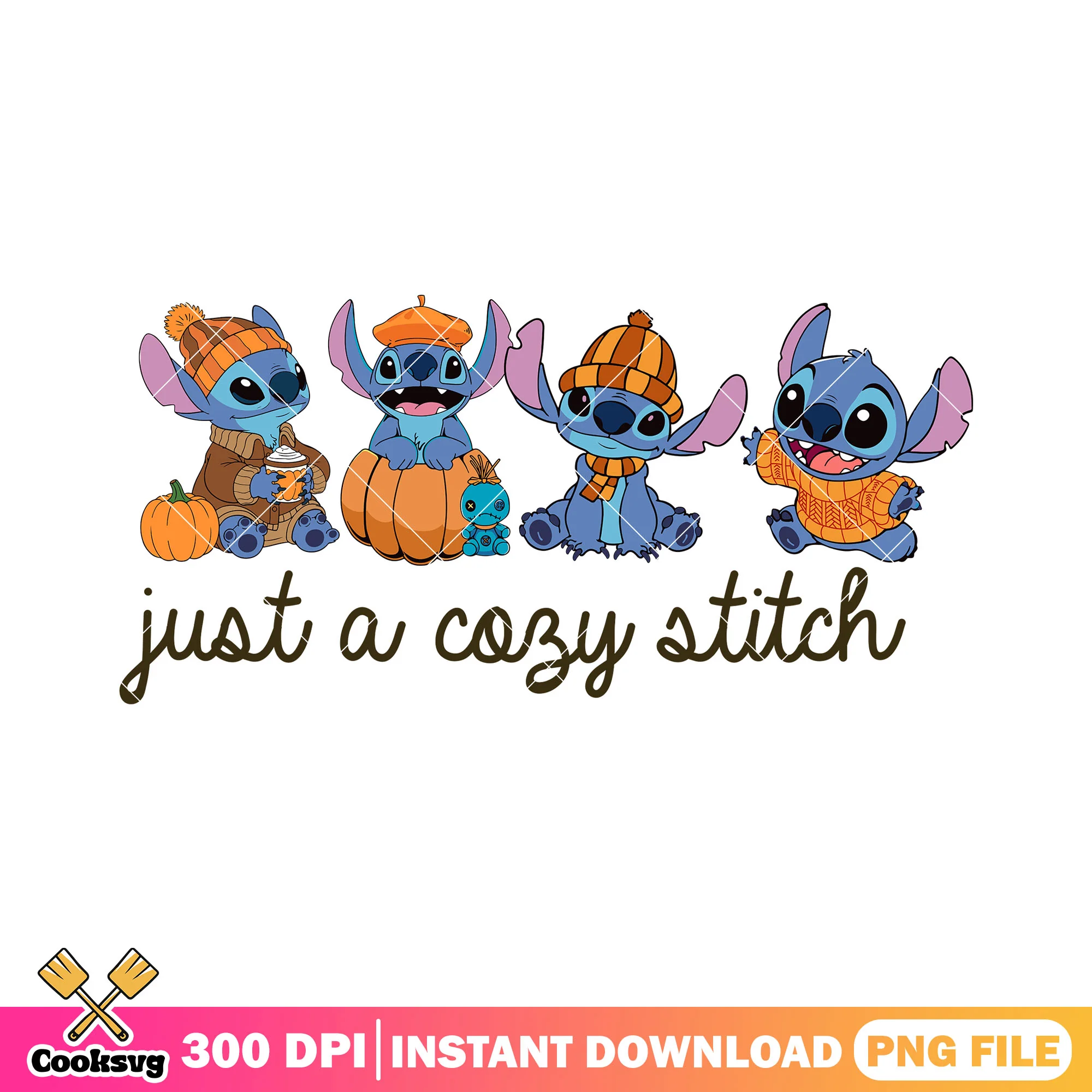 Just a cozy stitch png, halloween custome png, stitch movie png