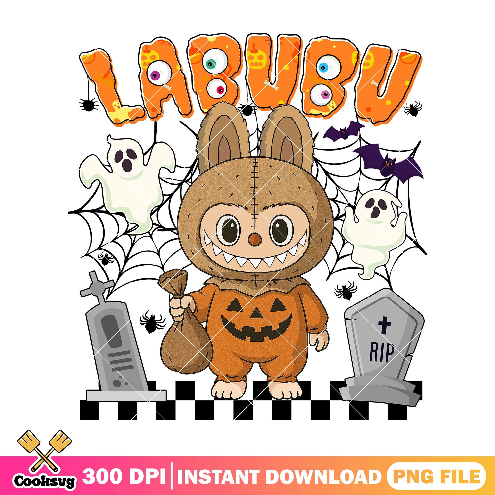 Just a pumpkin labubu png, labubu pumpkin png, labubu walmart png
