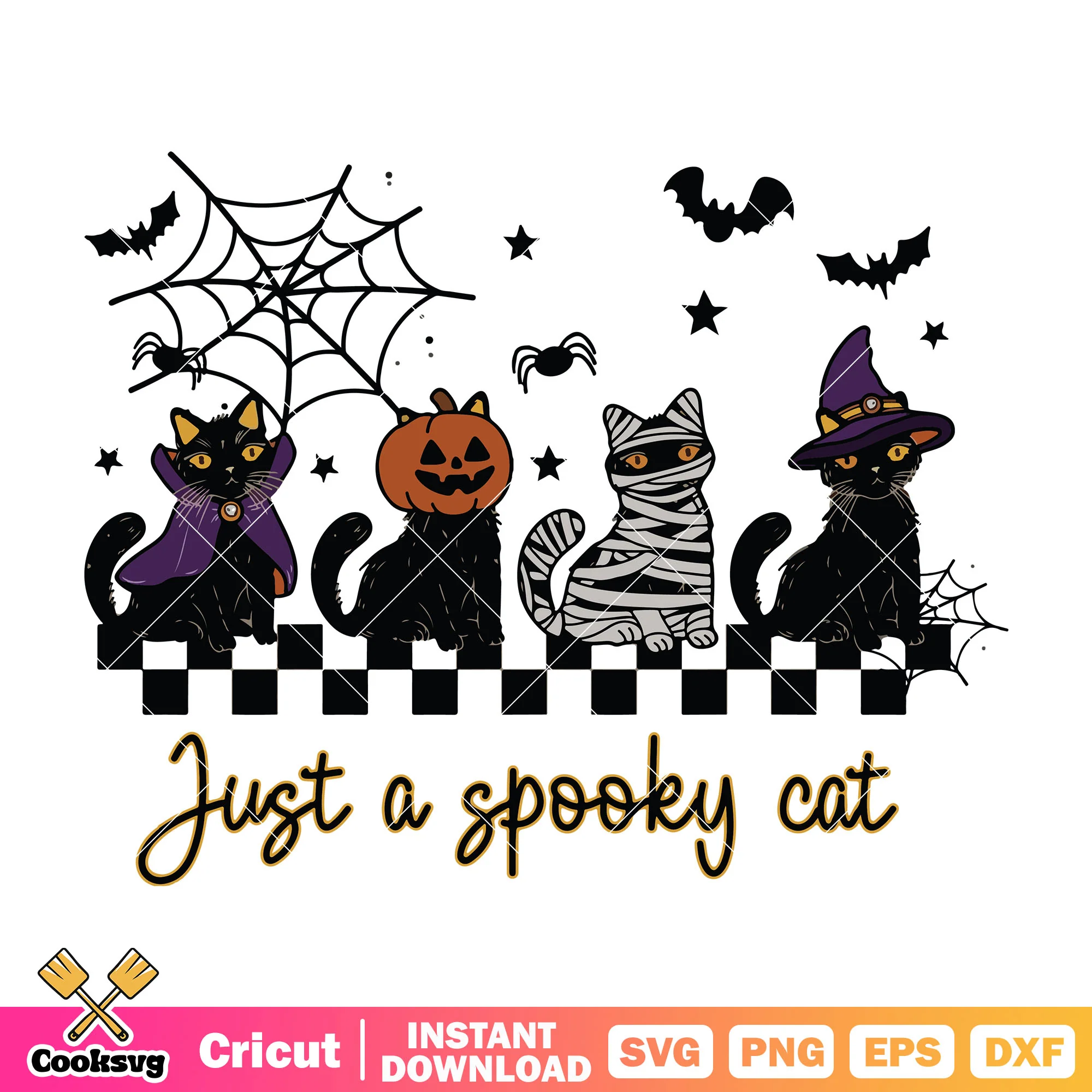 Just a spooky cat halloween svg, cat halloween svg, spooky cat svg
