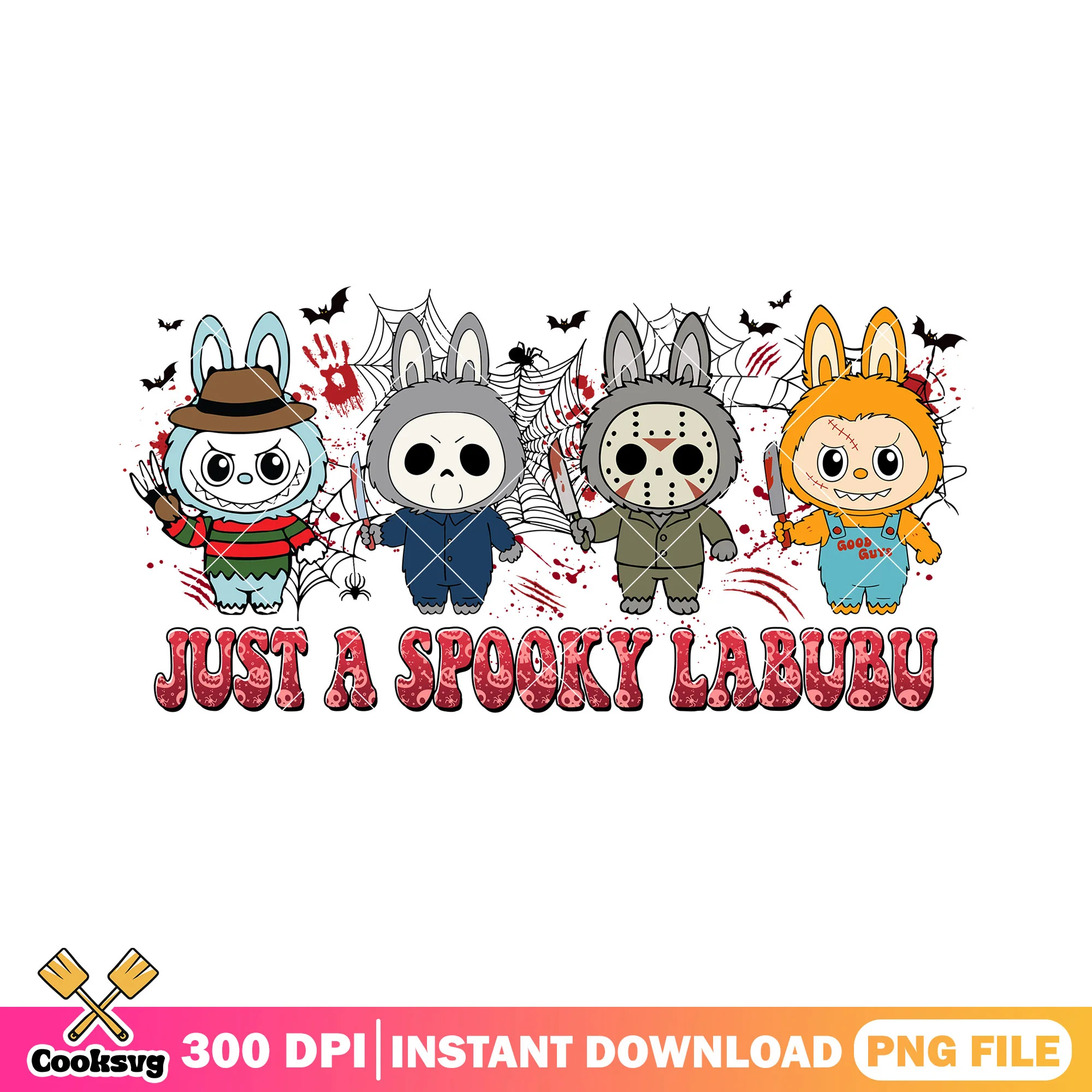 Just a spooky labubu killer png, halloween kills png, labubu outfits png