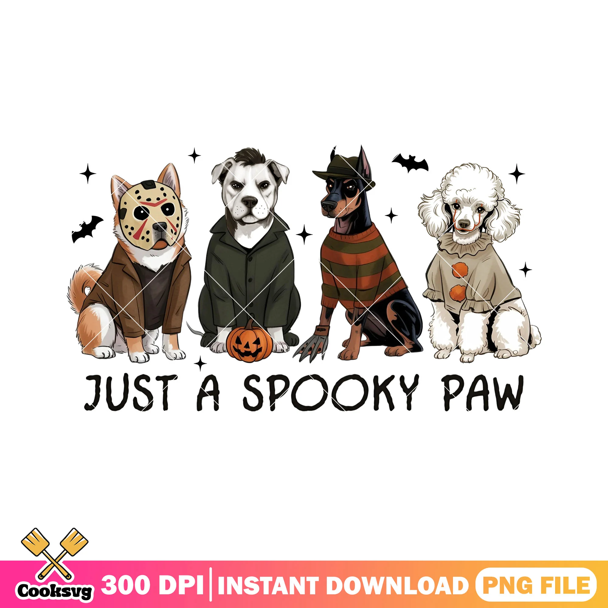Just a spooky paw dog png, halloween custome png, dog man png
