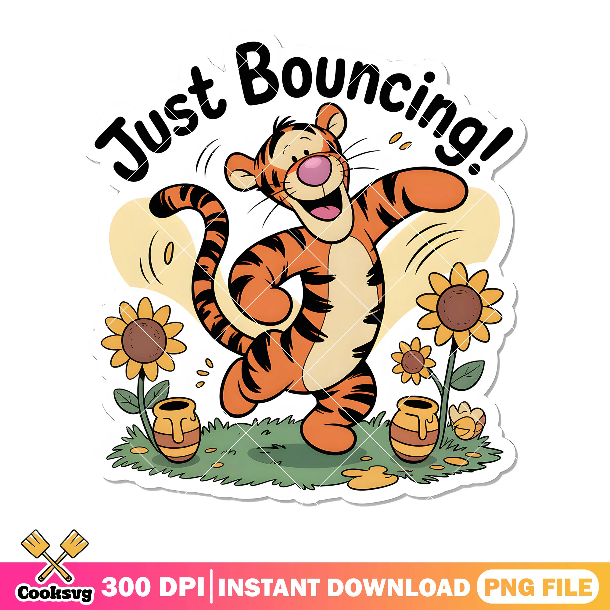 Just bouncing tiger sunflower png, disney tiger png, disney movie png