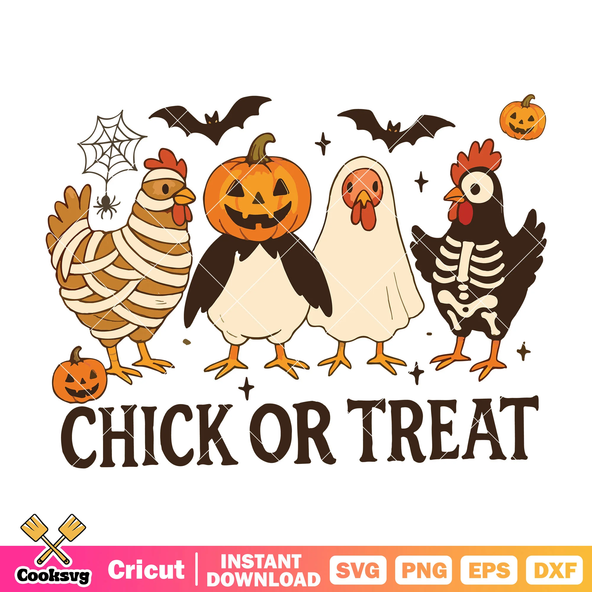 Just chick or treat svg, trick or treat svg, halloween chicken svg