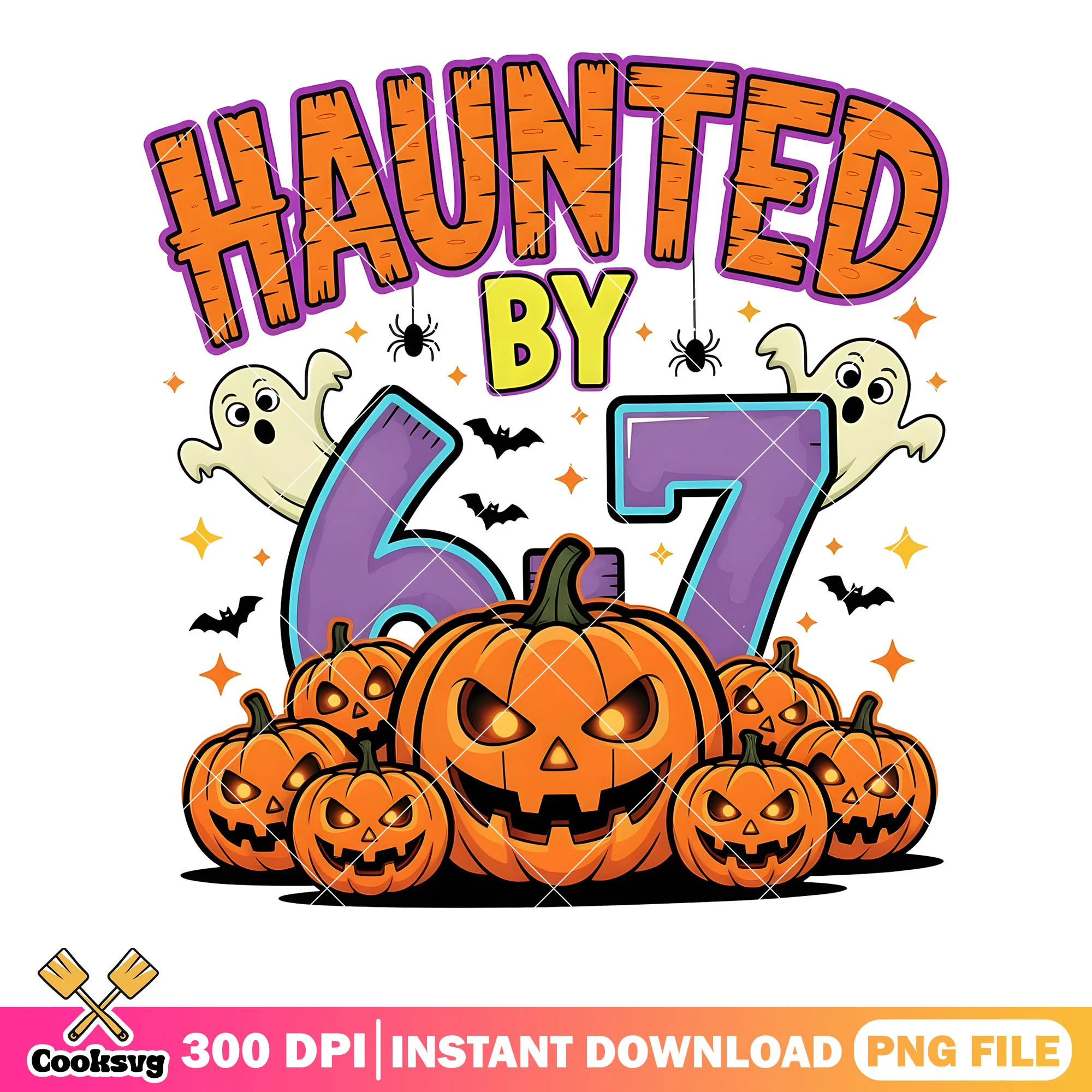 Just haunted by 67 png, pumpkin 67 png, spooky six seven png