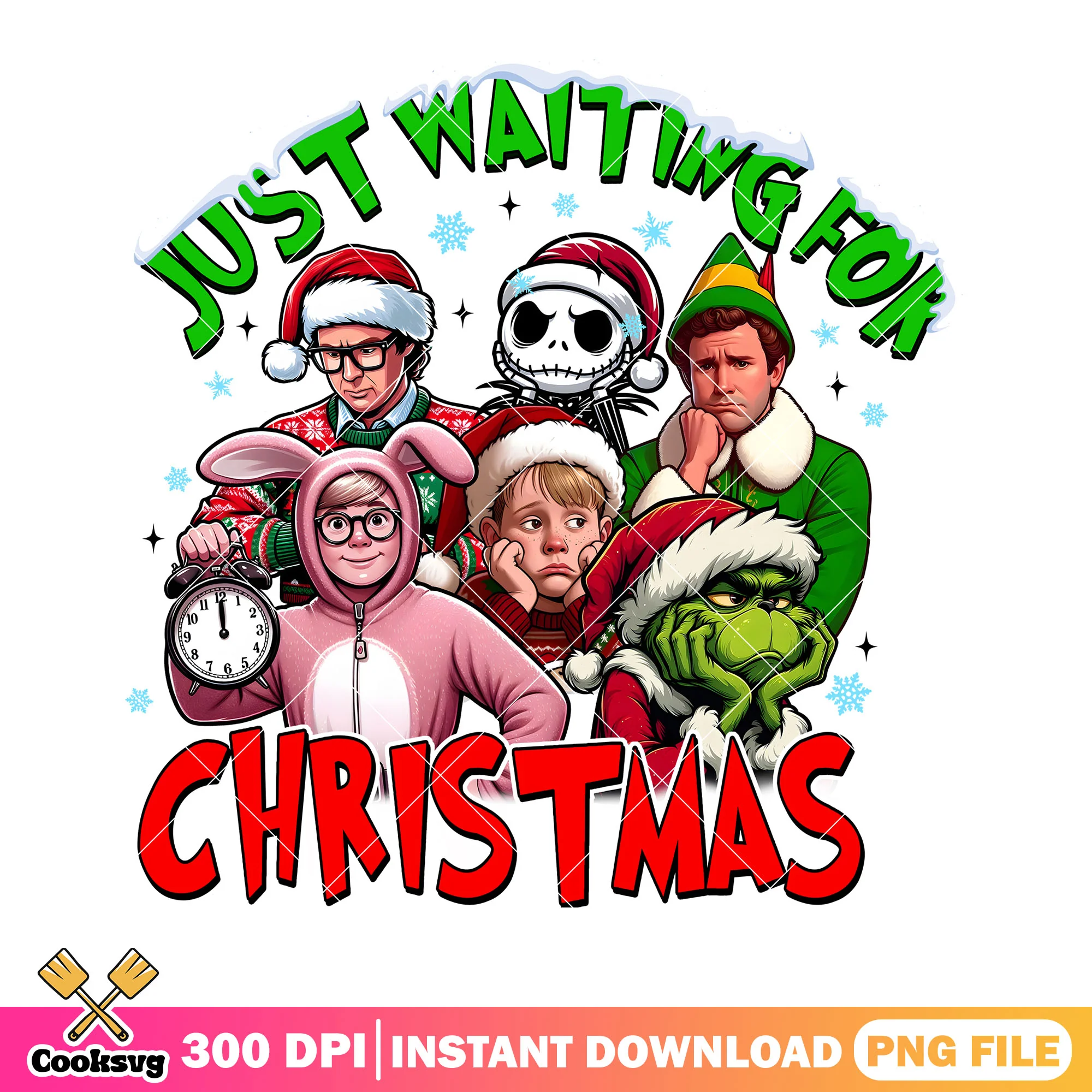 Just waiting for christmas png, funny impatient png, bored santa png